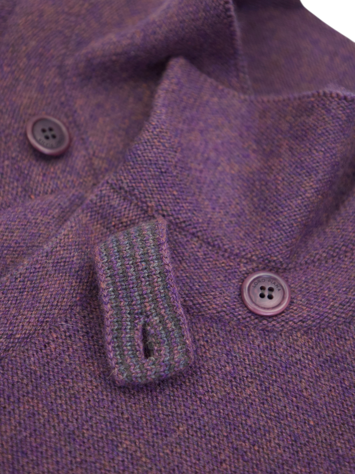 Loro Piana Aubergine Pure Cashmere Knitwear Cardigan