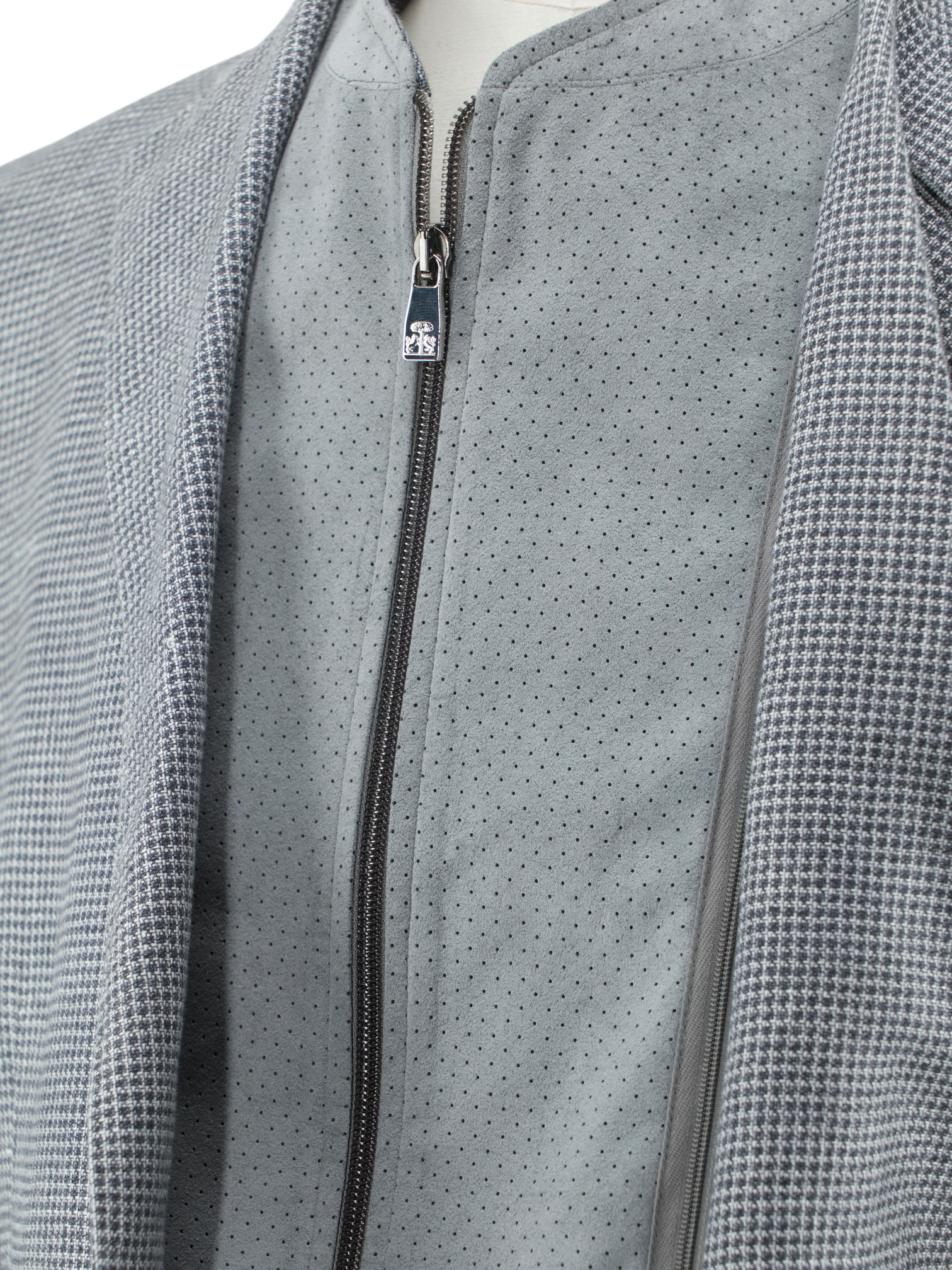 Corneliani ID Grey Hemp & Wool Micro-Pattern "Light Living" Jacket