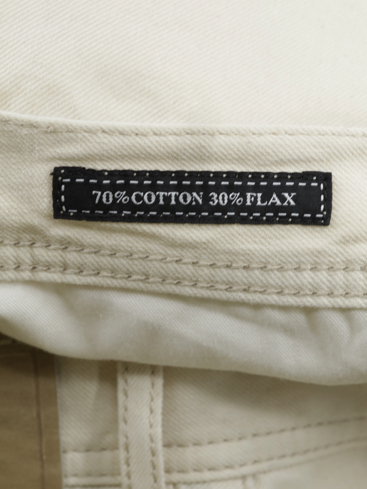Cesare Attolini Creme Cotton & Linen Twill 5-Pocket Chino
