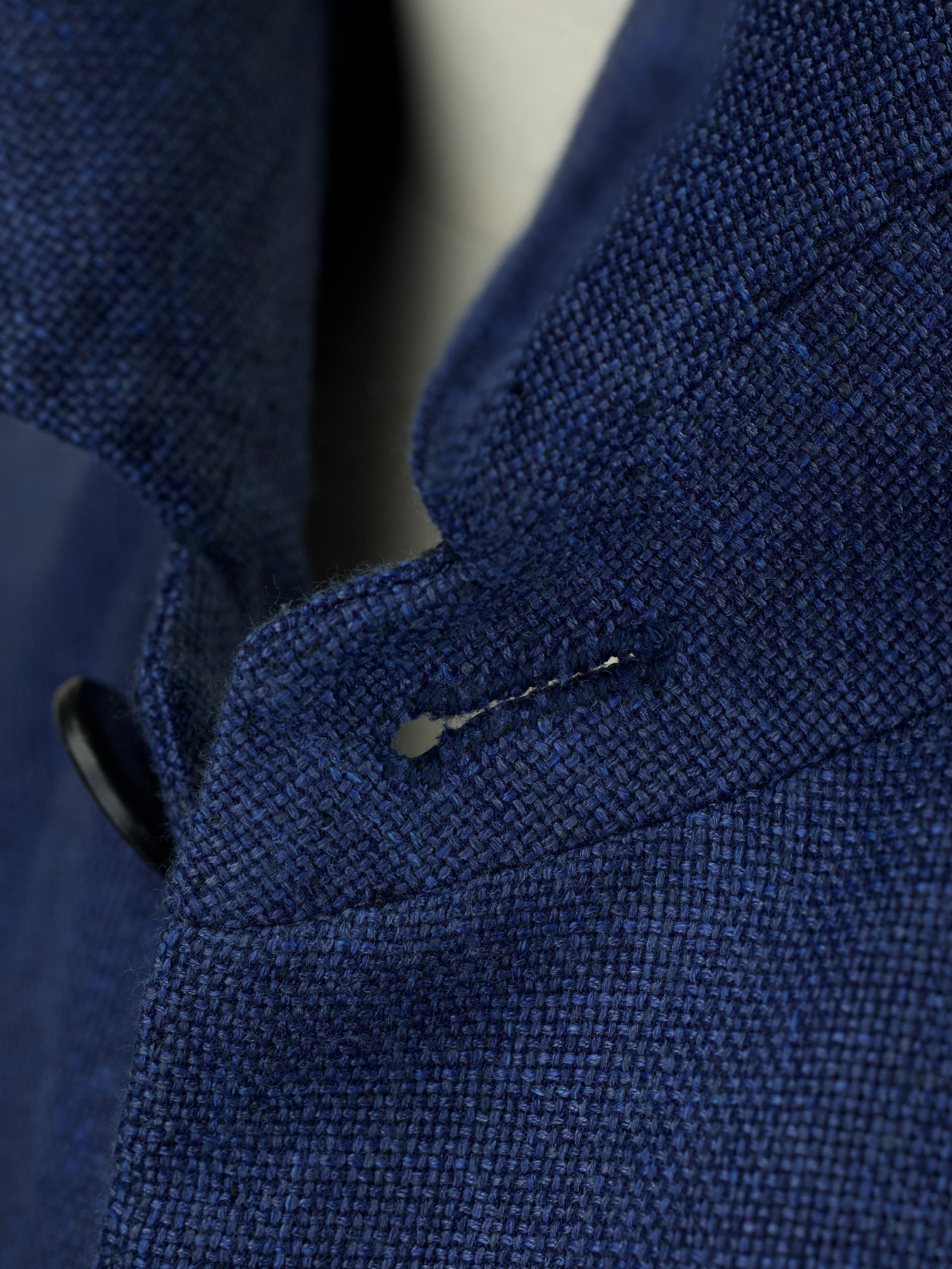 Cesare Attolini Cobalt Blue Wool, Silk & Linen Hopsack Safari-Overshirt