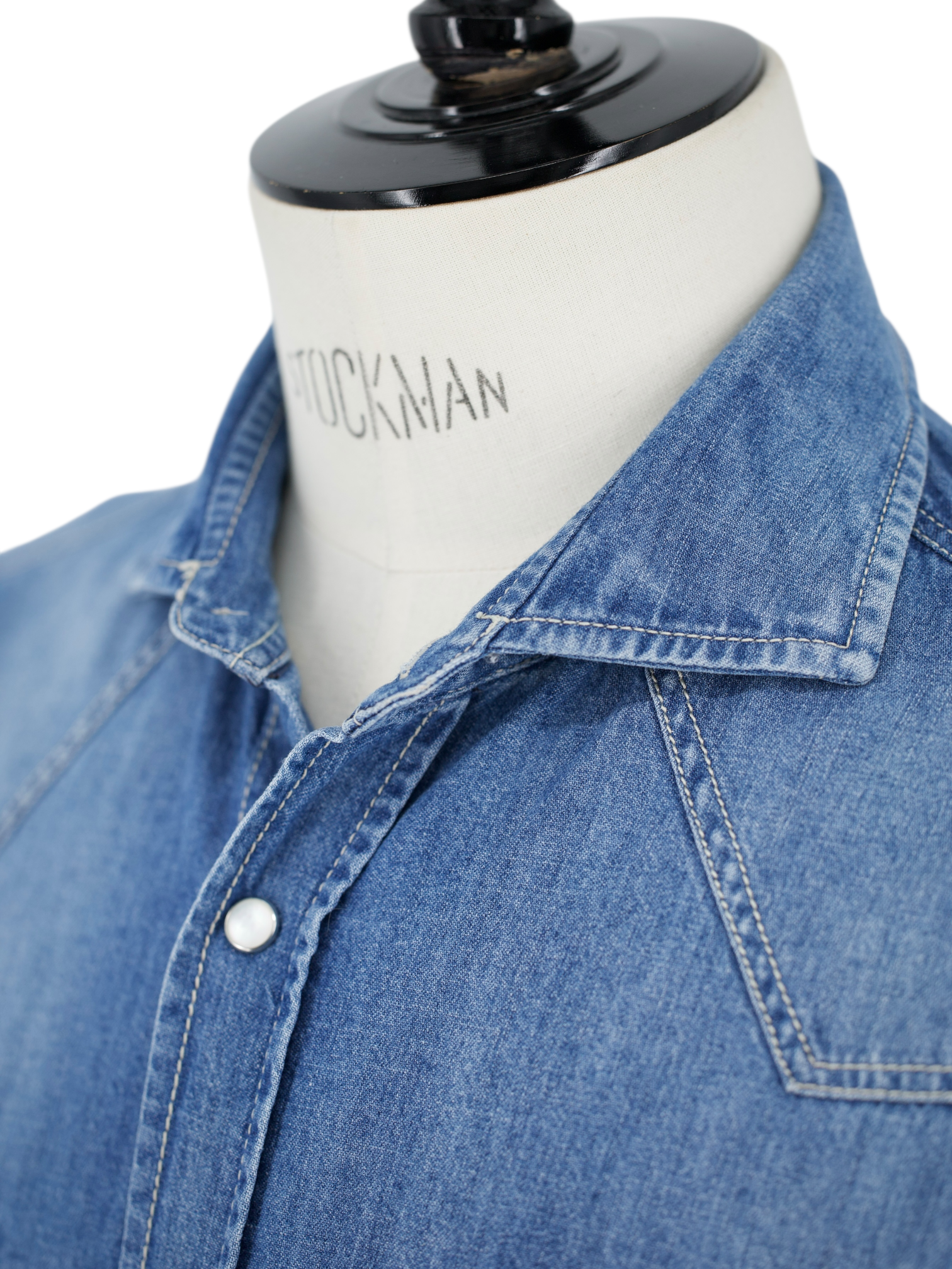 Brunello Cucinelli Blue Western Style Denim Overshirt