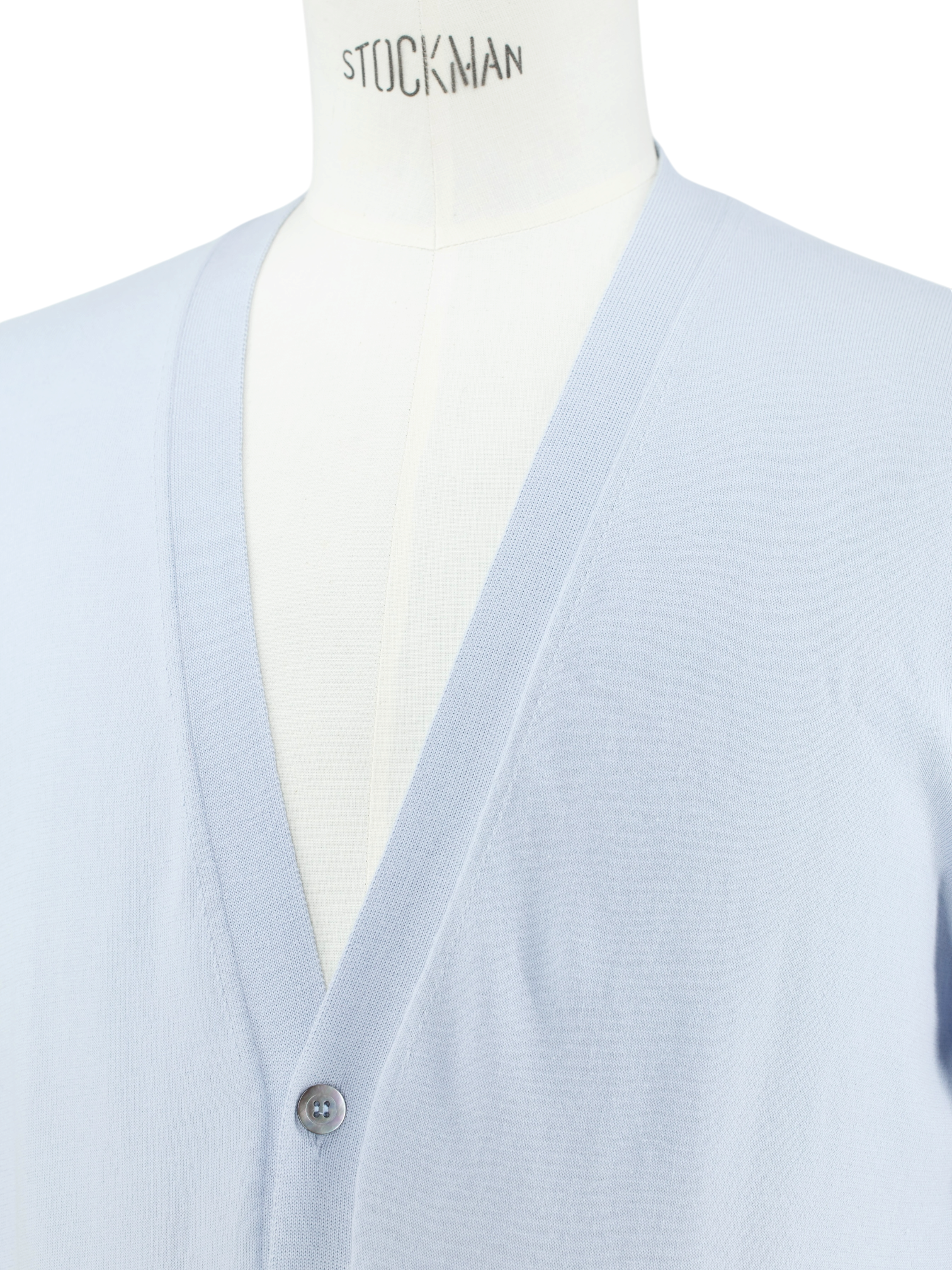 Cesare Attolini Baby Blue Pure Sea-Island Cotton Cardigan