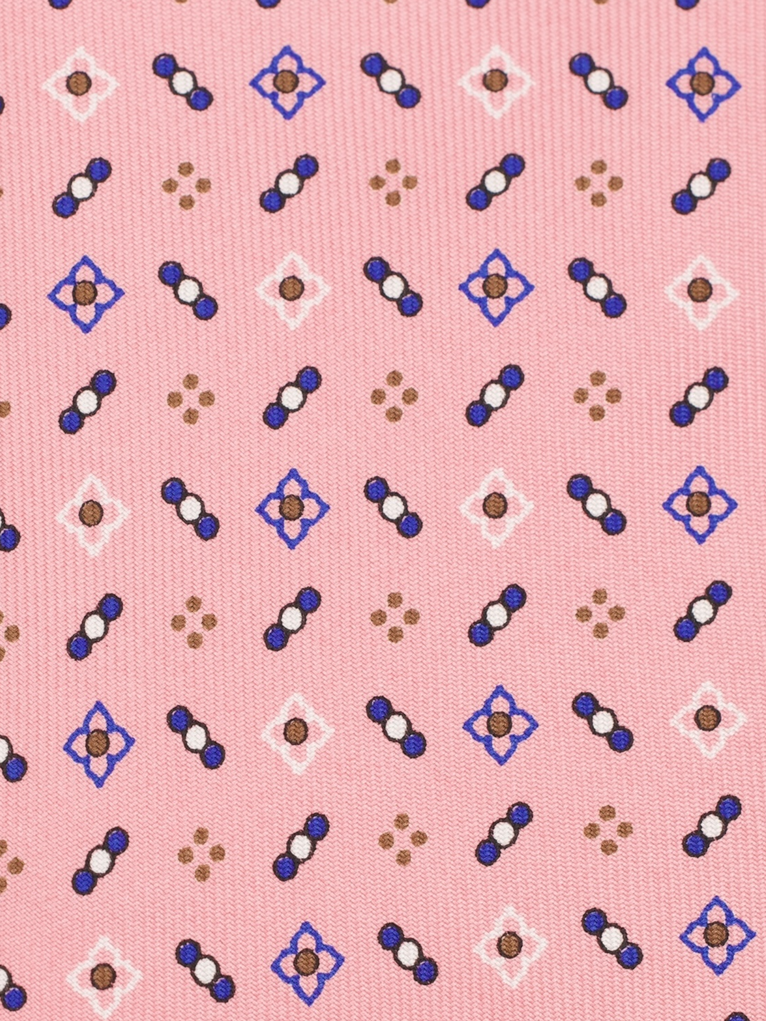 E.Marinella Pink & Blue Silk Geometric Tie