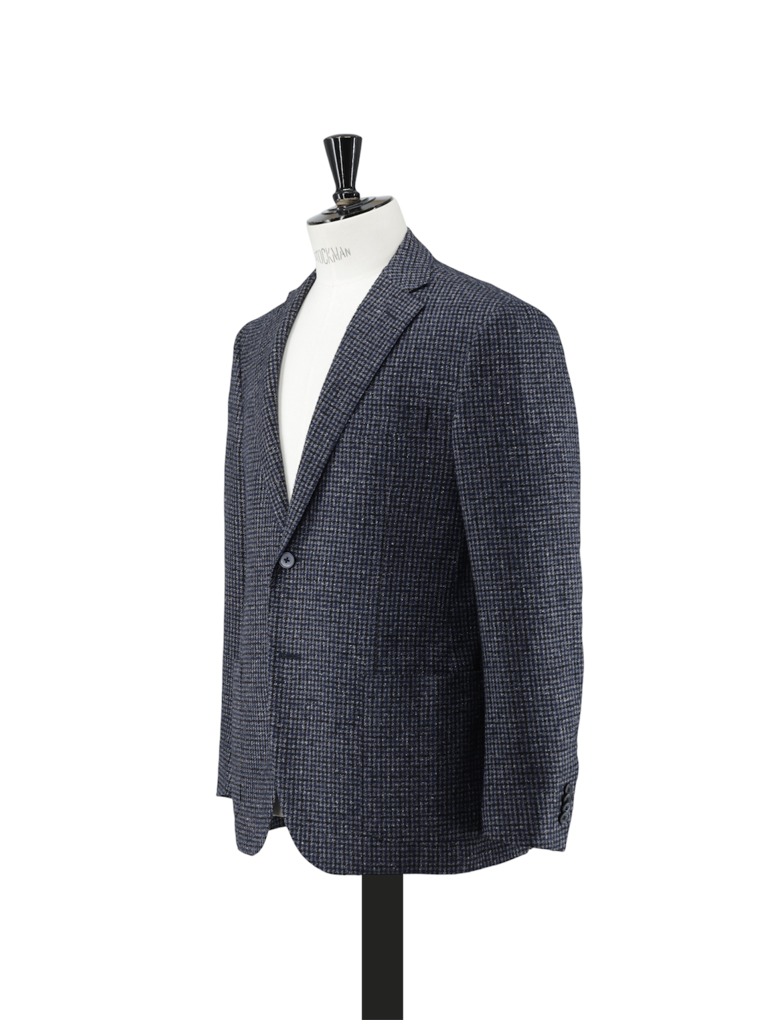 Corneliani Dark Blue Wool, Silk, Stretch & Cashmere Pied de Poule Jacket
