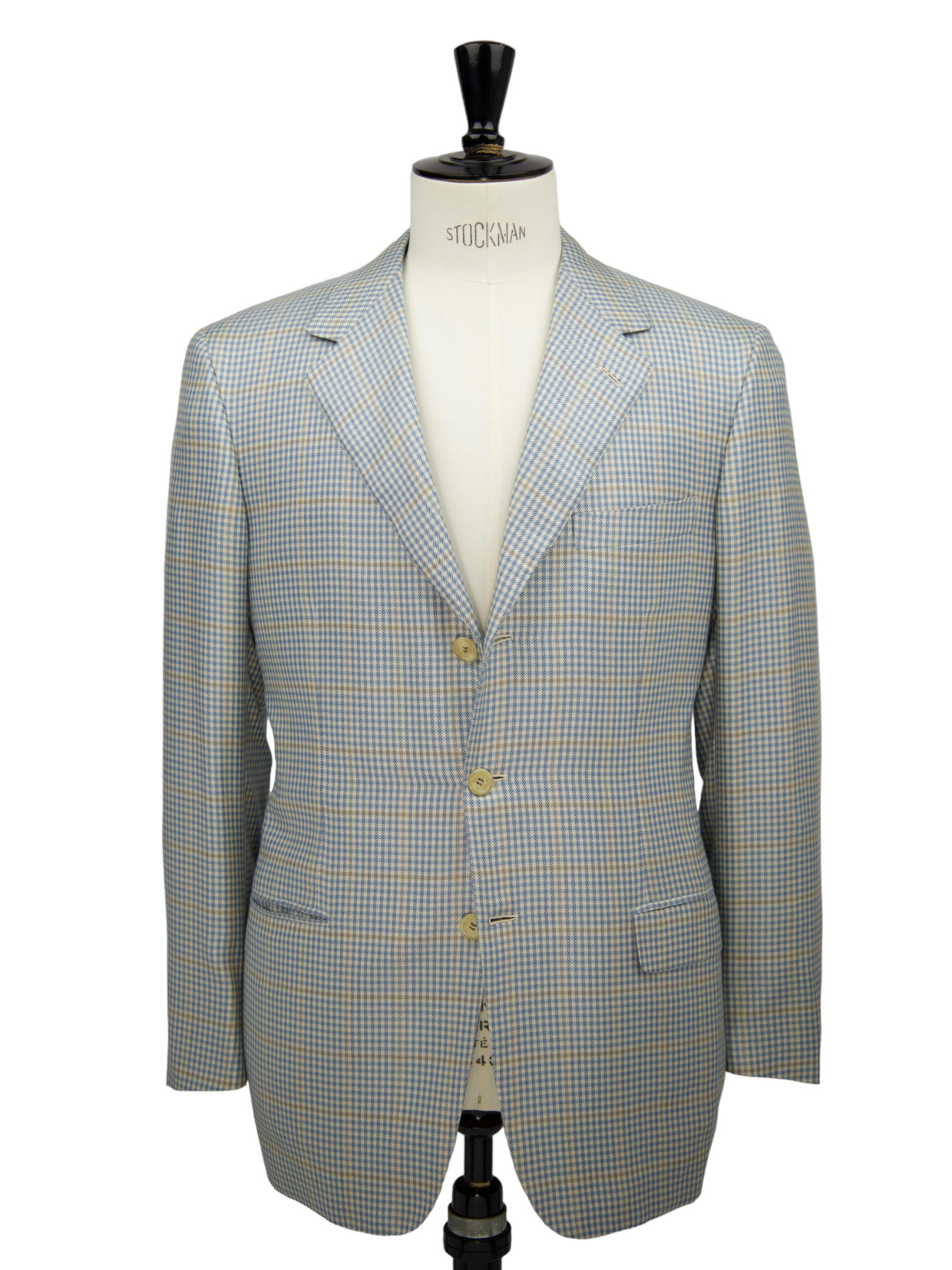 Brioni Light Blue Cashmere & Silk Overcheck Nomentano Jacket