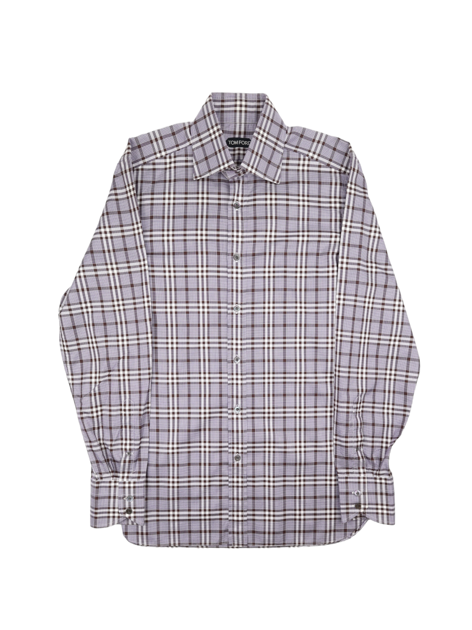 Tom Ford Purple Overcheck Shirt