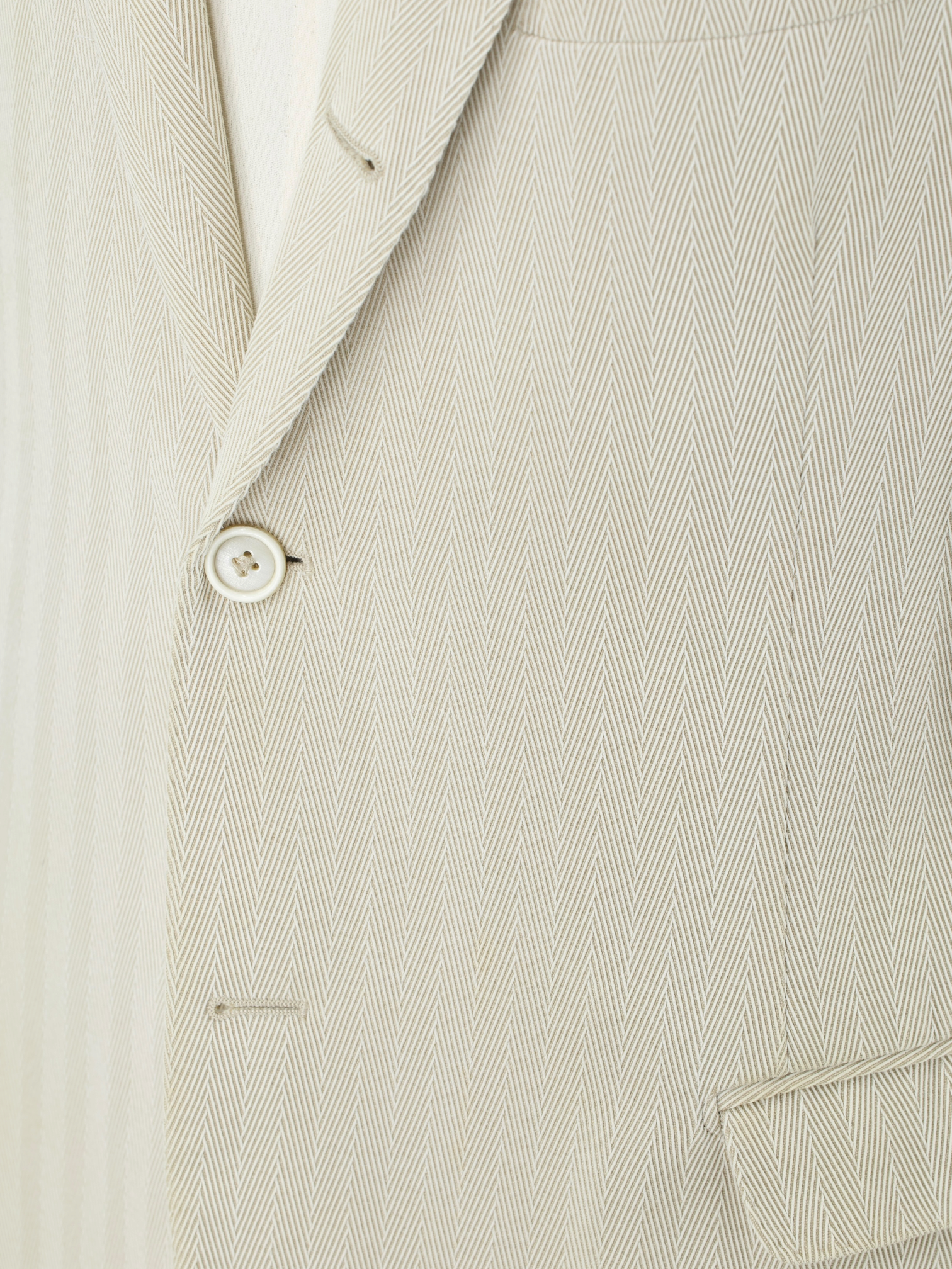 Brunello Cucinelli Sand Pure Cotton Herringbone Jacket