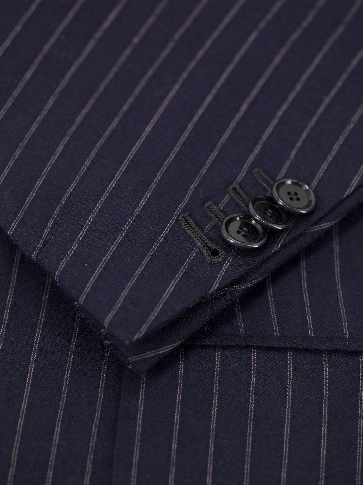 Cesare Attolini Dark Blue Super 120's & Cashmere Double-Breasted Pinstripe Suit