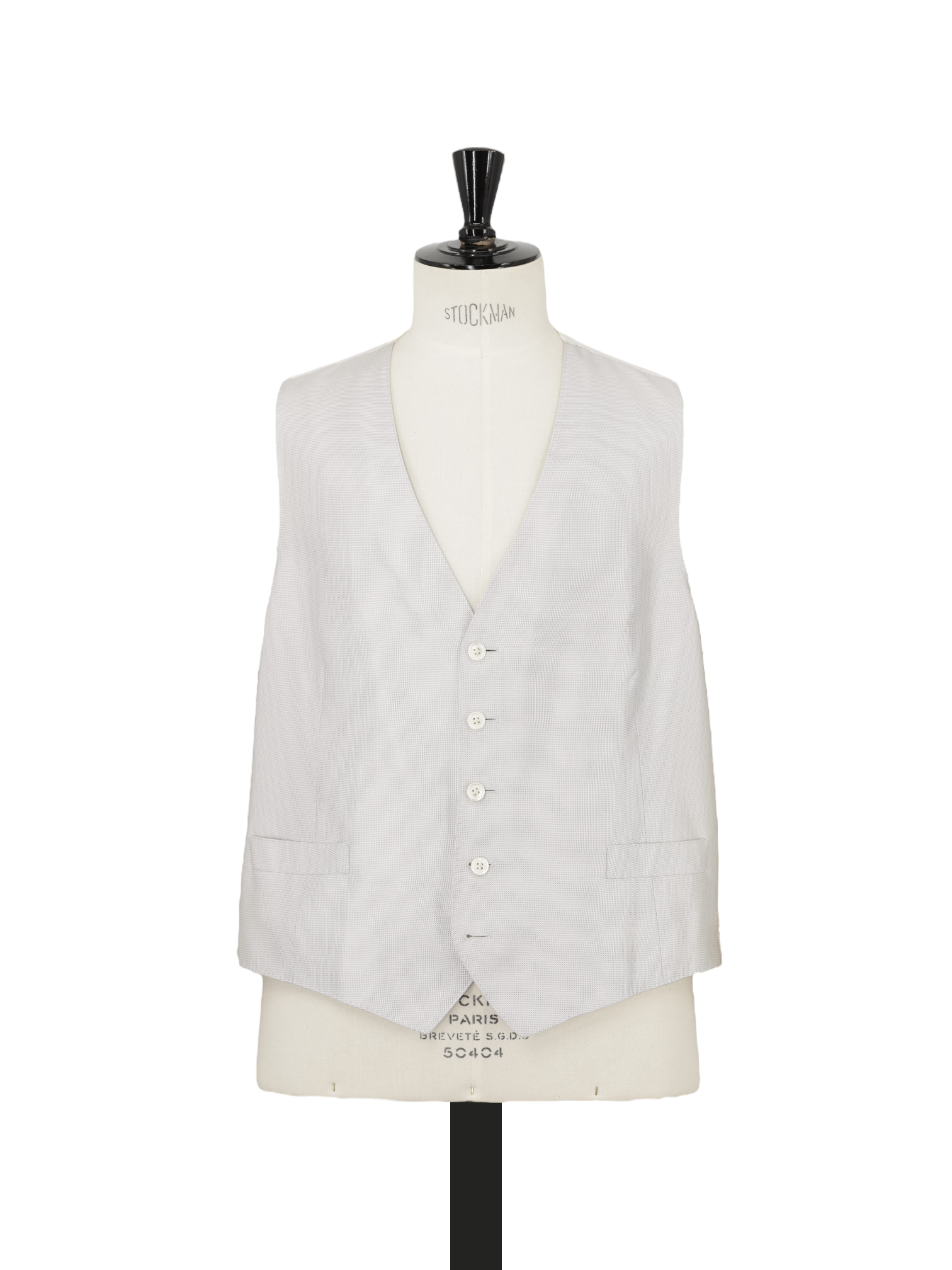 Corneliani Light Grey Pure-Silk Ceremonial Pinpoint Waistcoat