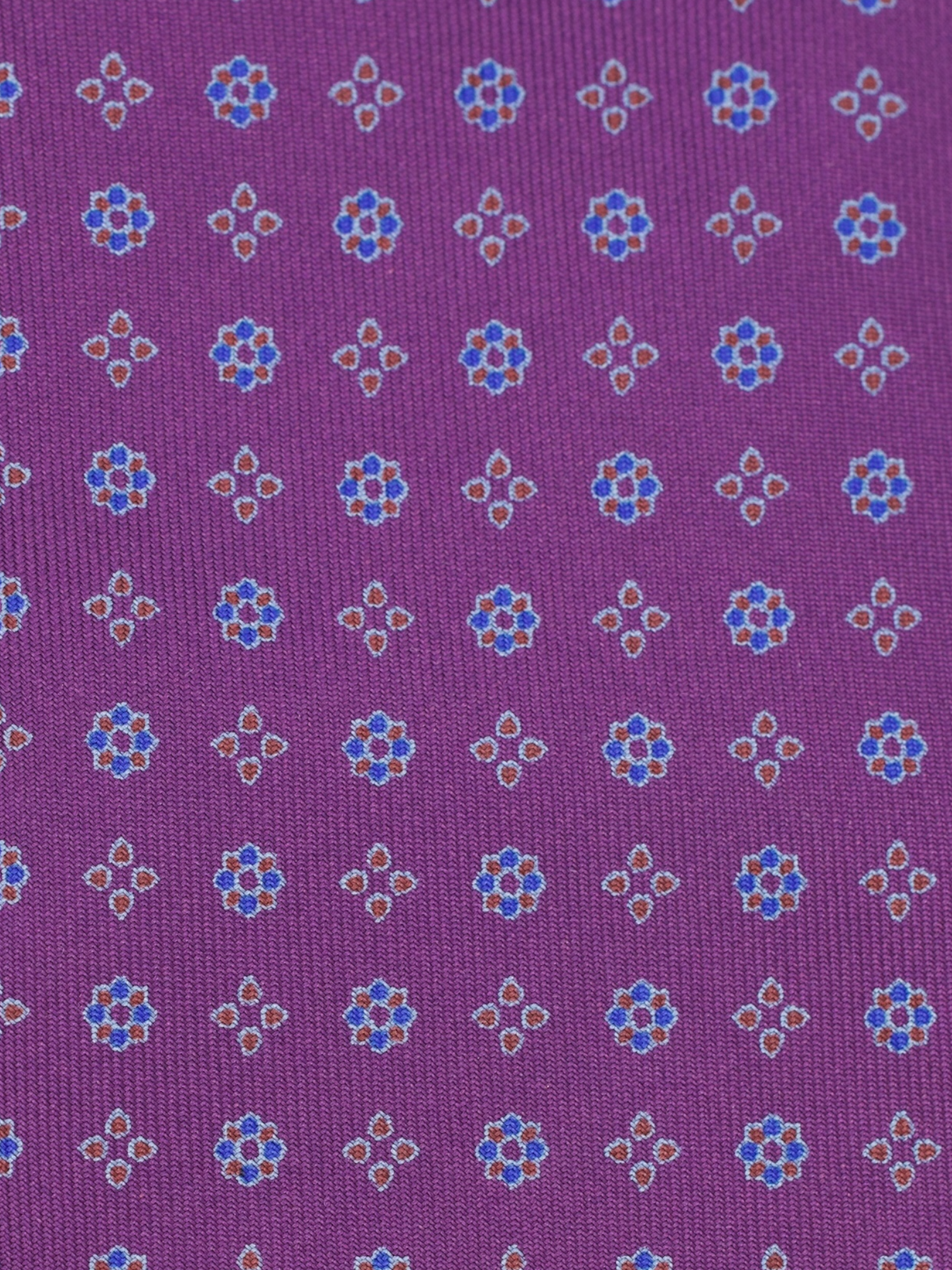 E.Marinella Purple & Red Silk Geometric Tie