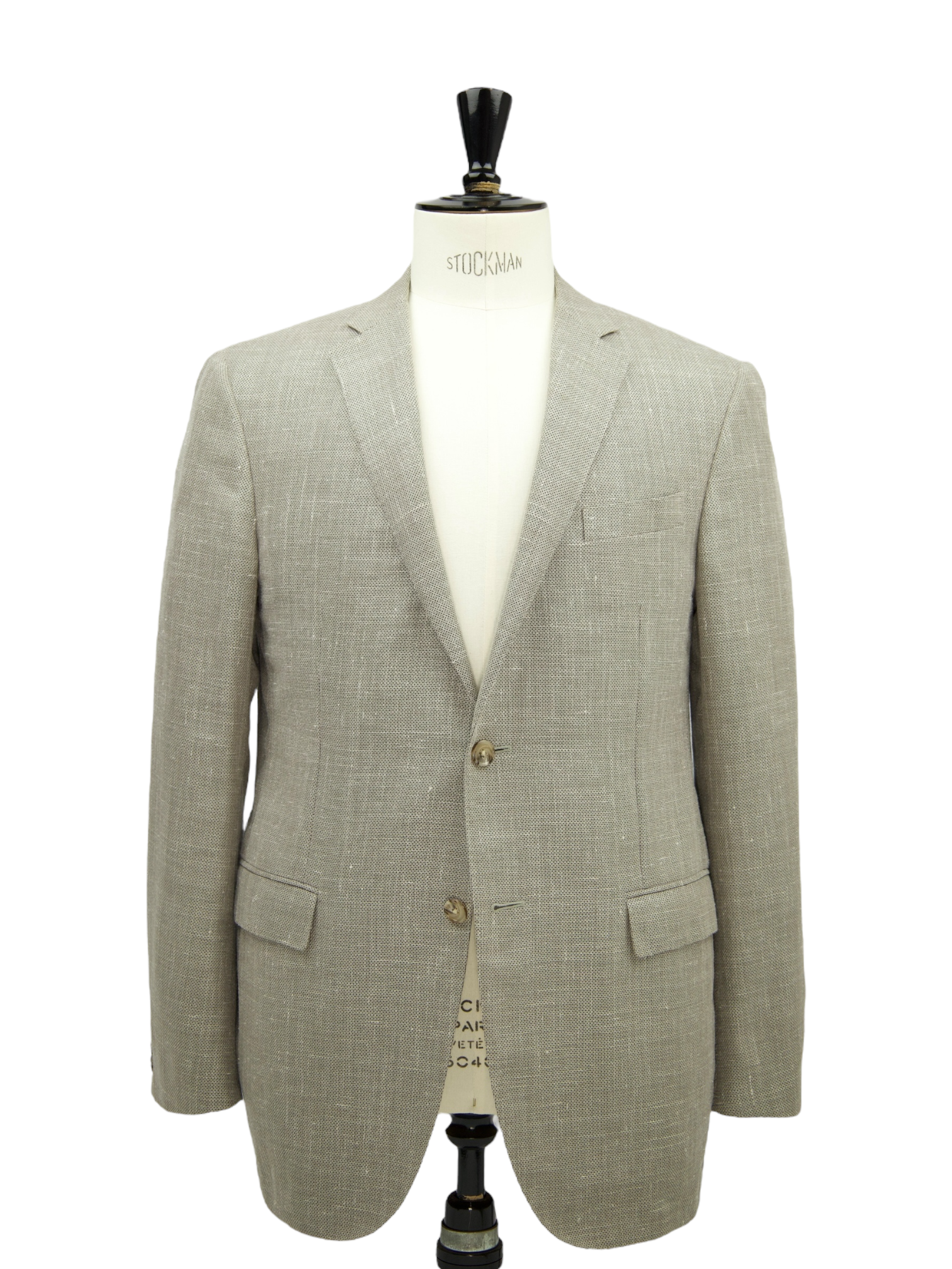 Corneliani Light Brown Wool, Silk & Linen Micro-Pattern Jacket