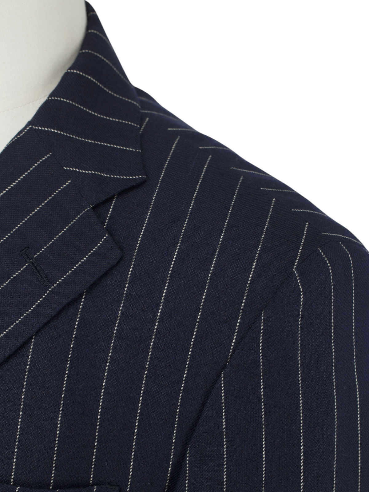 Ralph Lauren Navy Linen & Wool “Made in Italy” Pinstripe Jacket