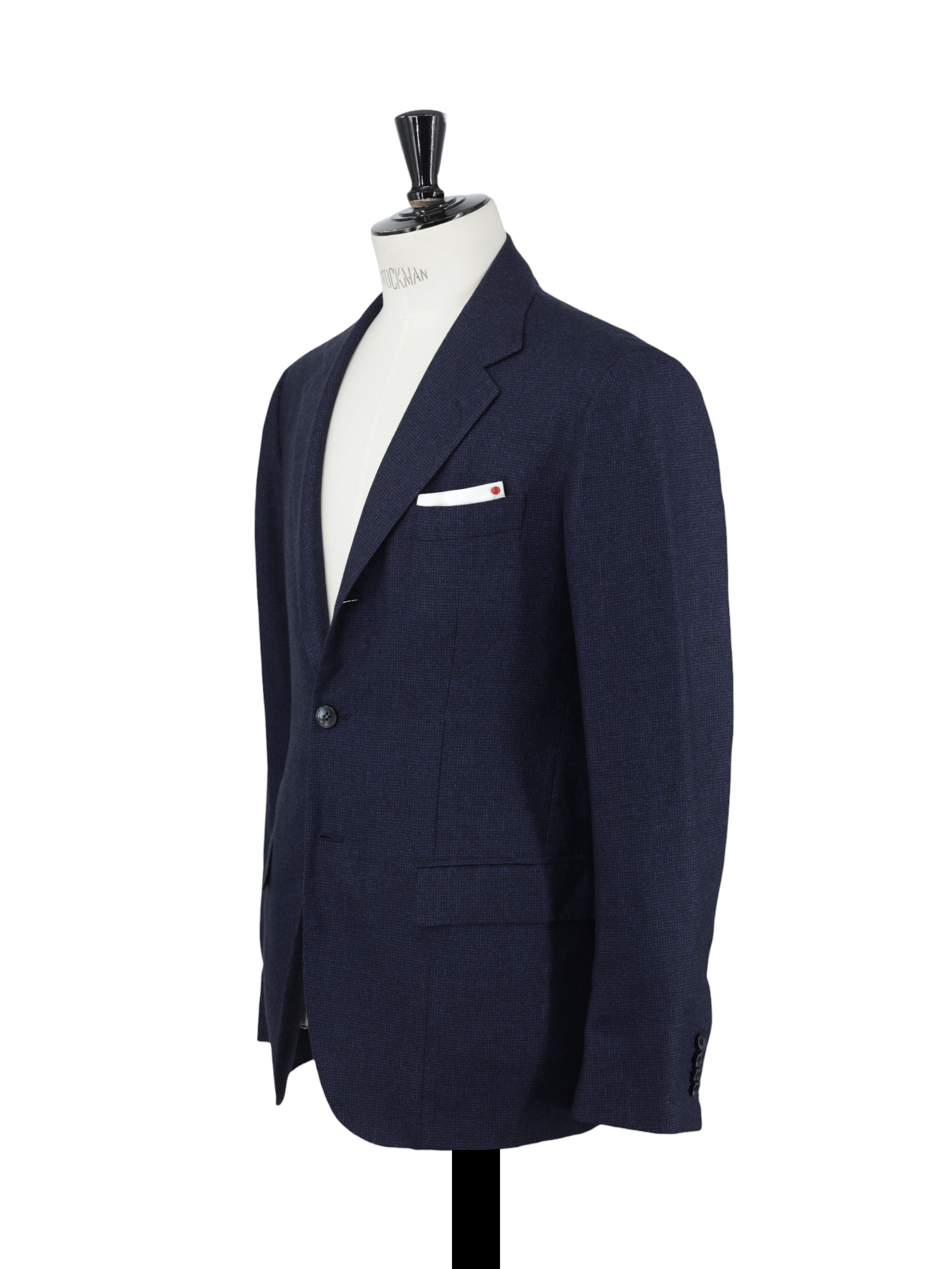 Kiton Navy Pure Cashmere Bicolor Puppytooth Winter Suit