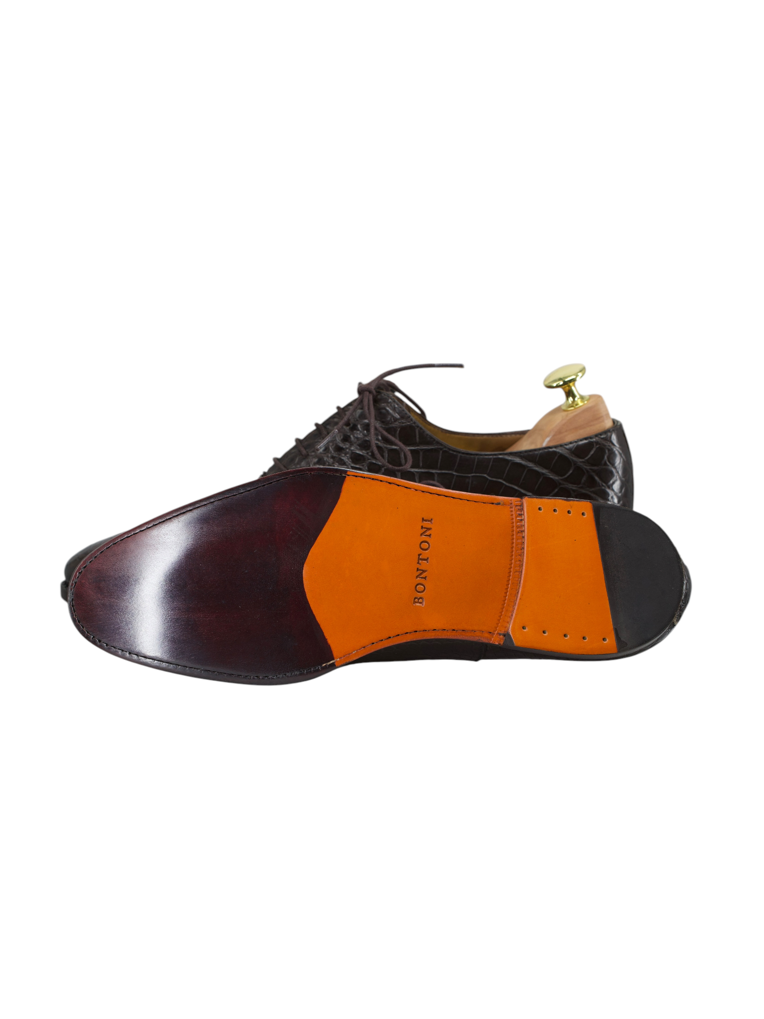 Brioni Dark Brown Mississippi-Alligator Captoe-Oxford + Belt