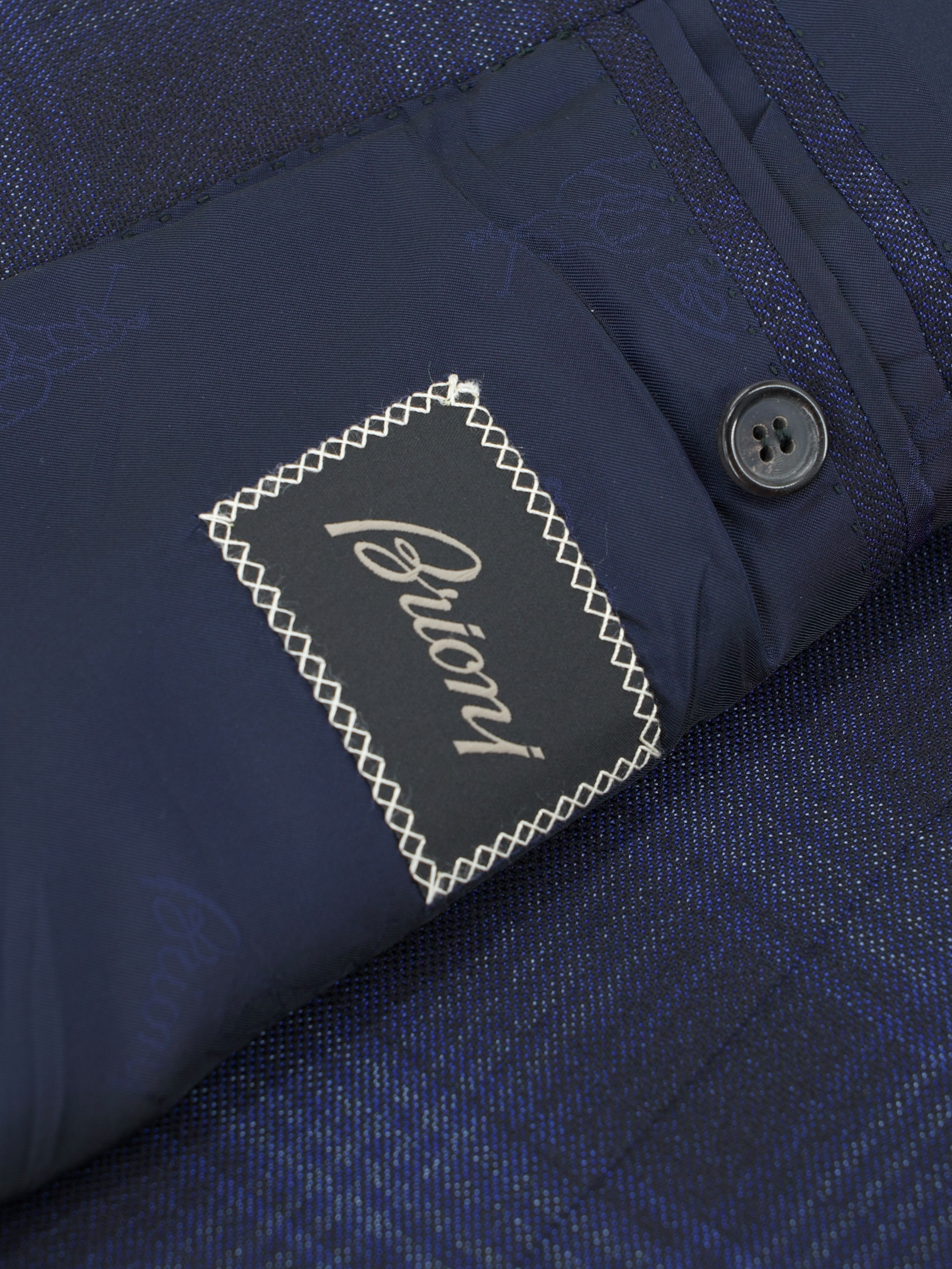 Brioni Navy & Azure Blue Wool-Silk Tartan Check "F-Light" Jacket