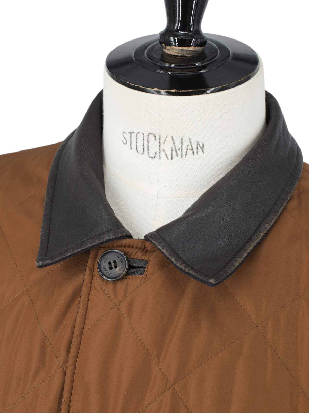 Corneliani Brown Quilted & Navy Softshell Reversible Carcoat