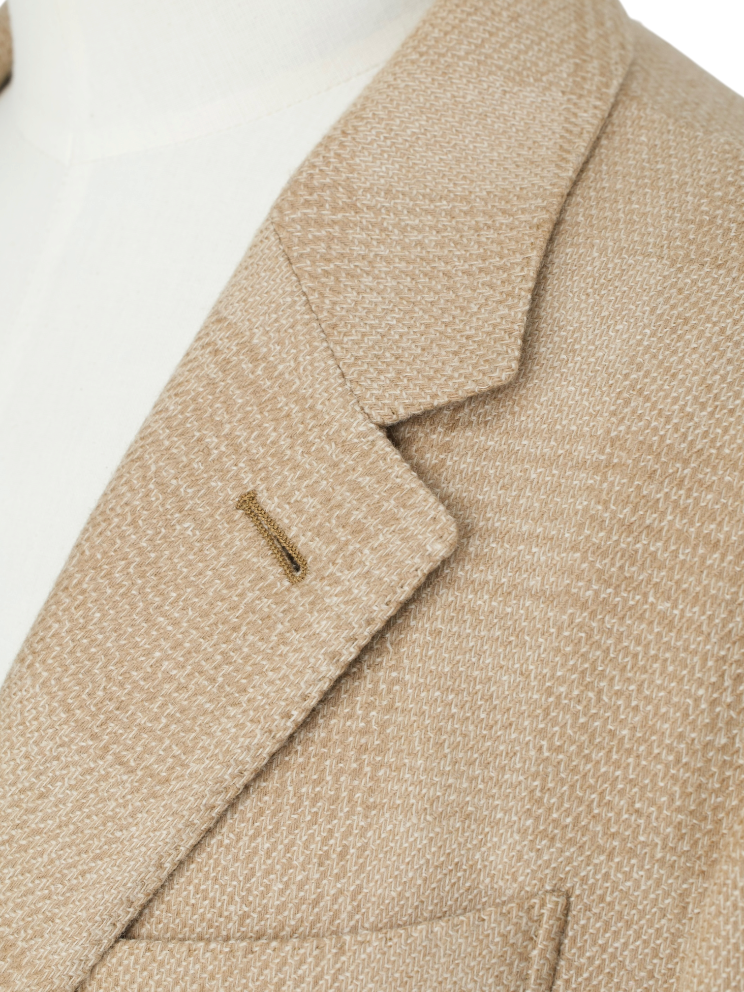 Ermenegildo Zegna Light Brown Camel Prince of Wales Easy Light Jacket