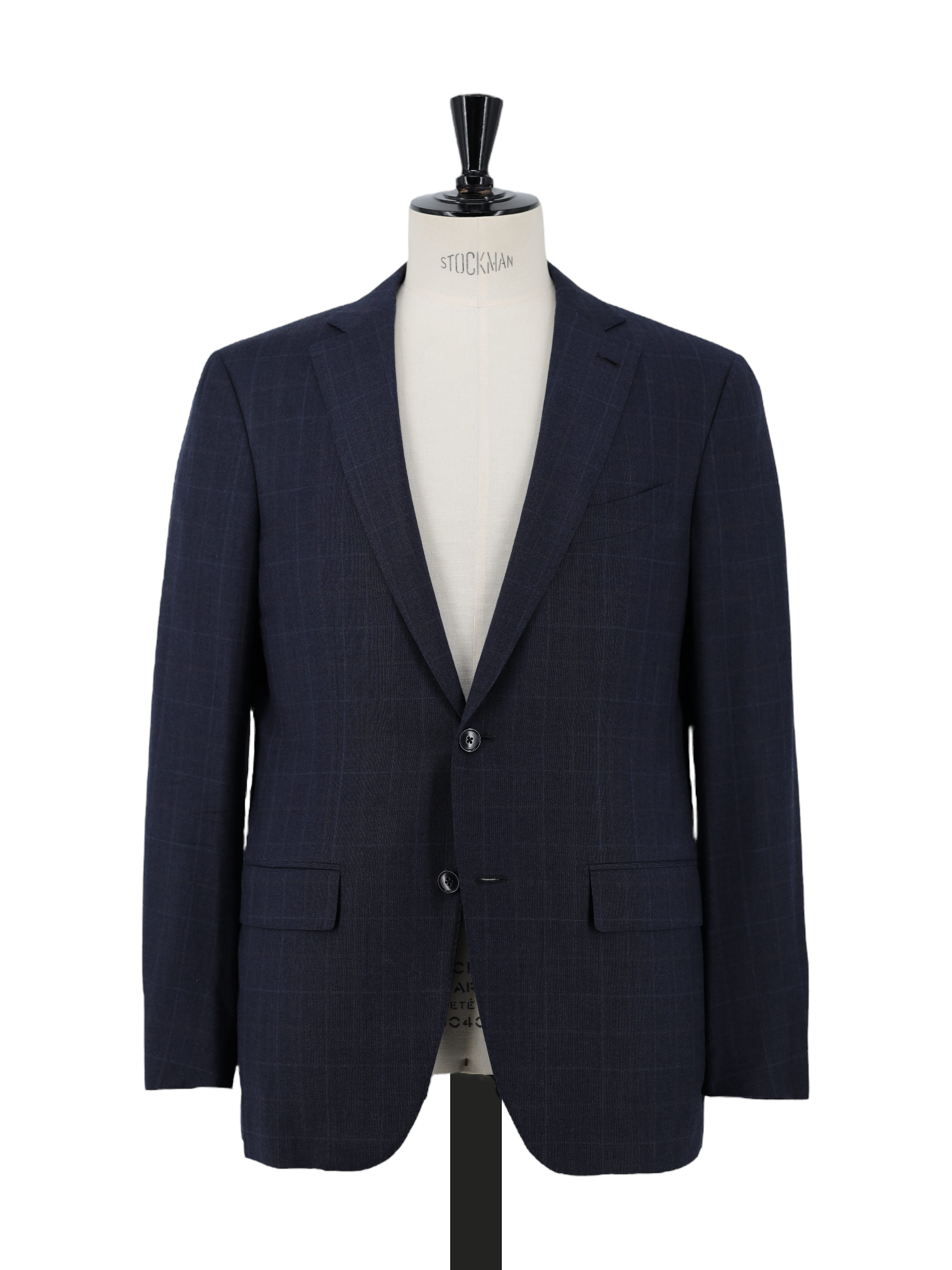 Ermenegildo Zegna Dark Blue Wool & Silk Windowpane Milano Easy Suit