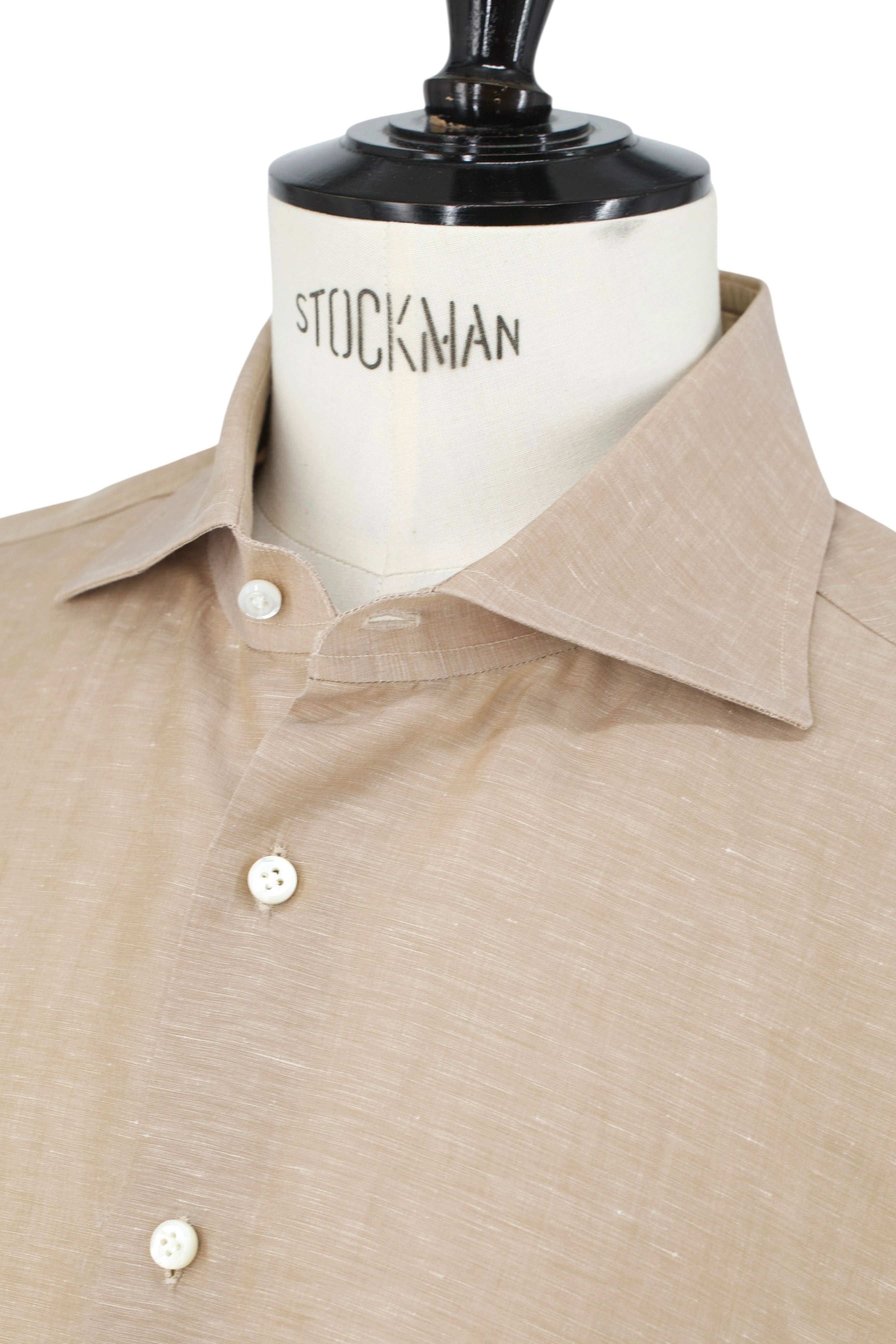 Cesare Attolini Light Brown Linen & Cotton Melange Shirt