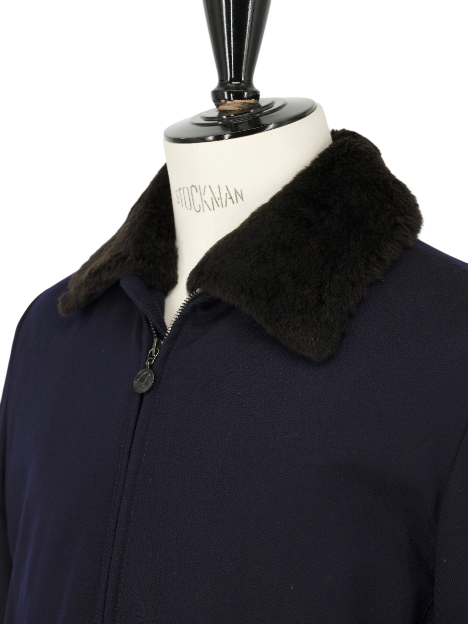 Brioni Navy Stormsystem Wool & Beaver-Fur Collar Blouson Jacket