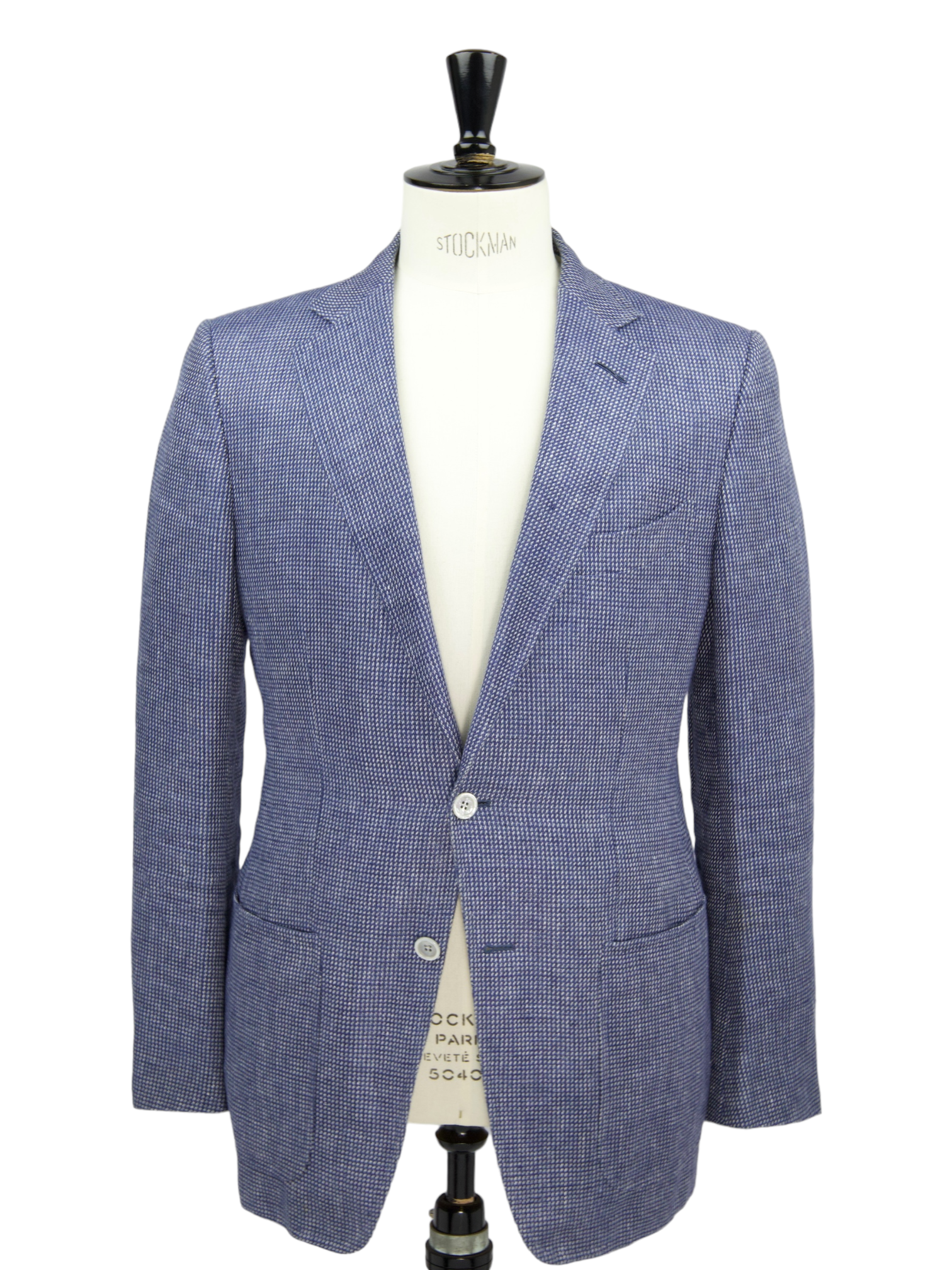Tom Ford Blue Hemp & Wool Micro-Structure Jacket