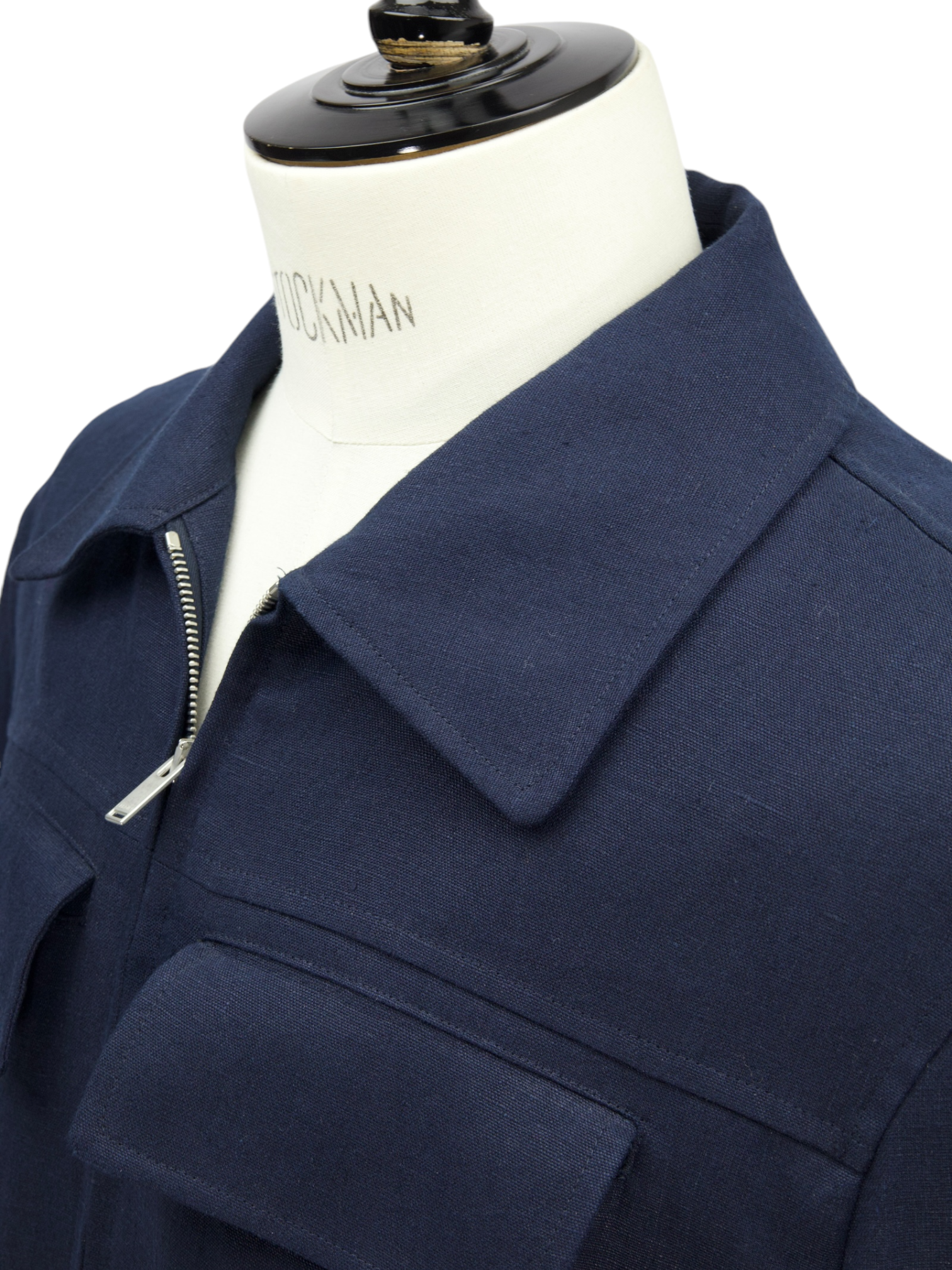 Lardini Navy Linen Harrington Jacket