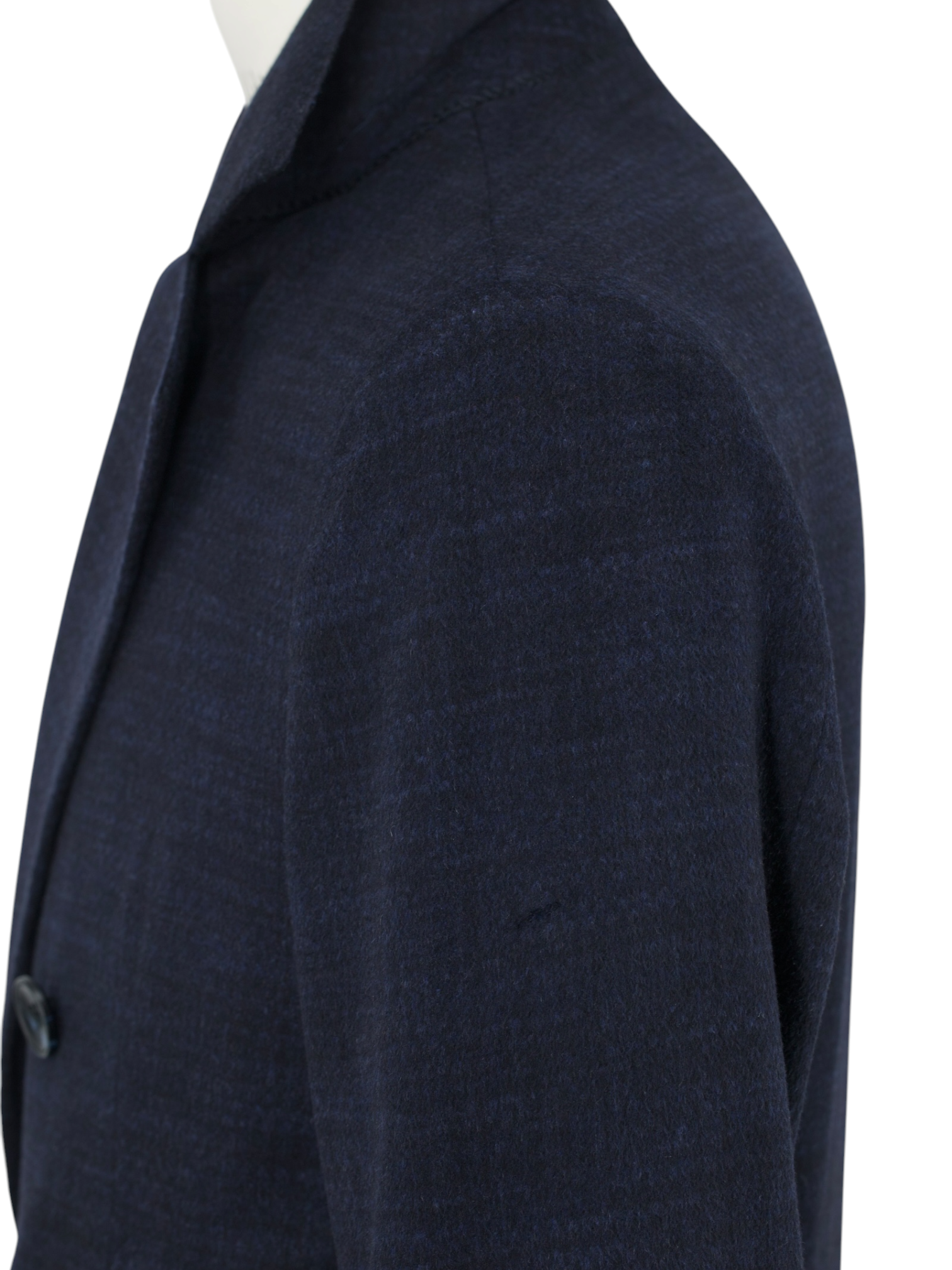 Kiton Navy Pure Cashmere Double-Breasted Shadow-Check Overcoat