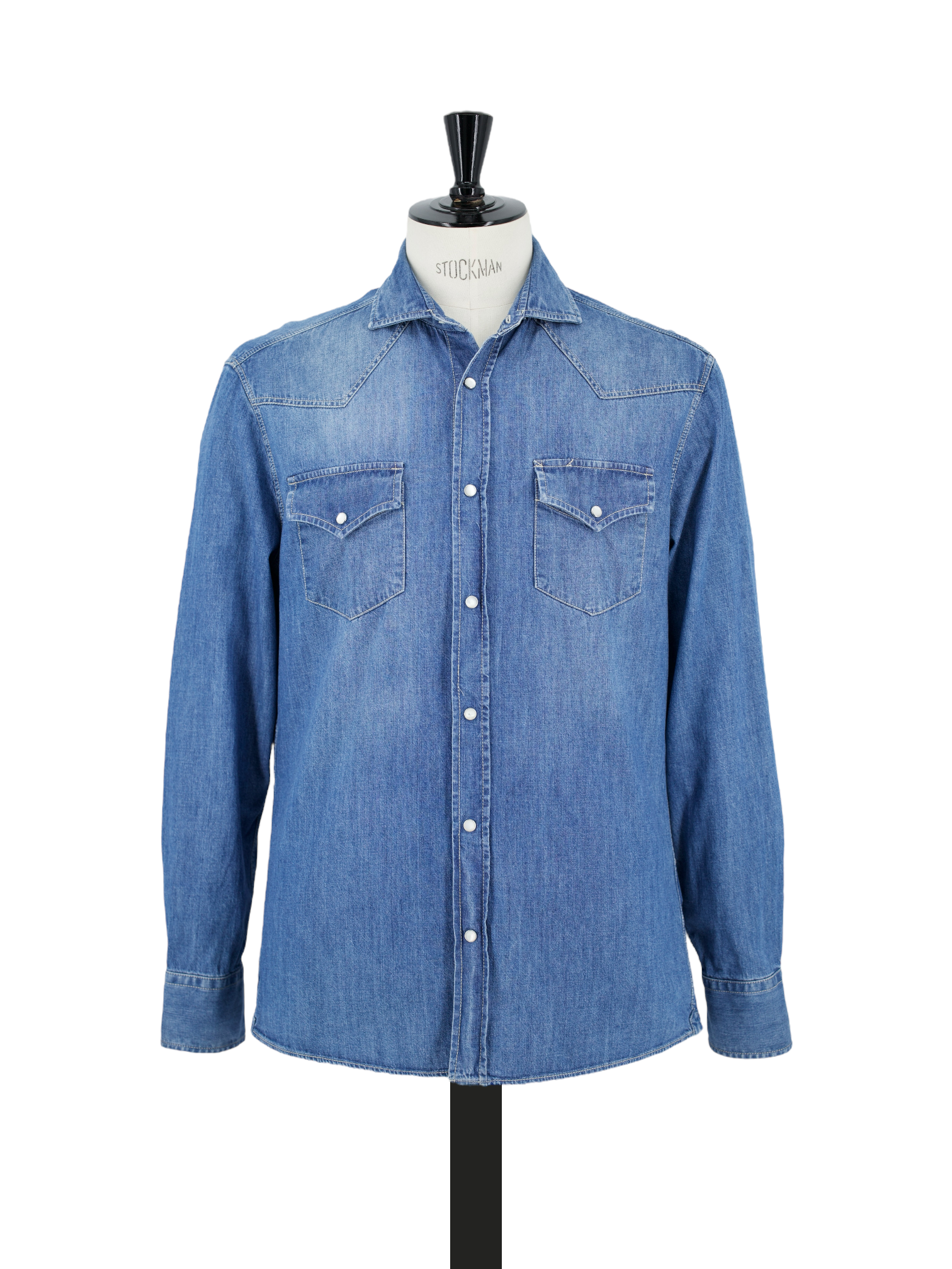 Brunello Cucinelli Blue Western Style Denim Overshirt