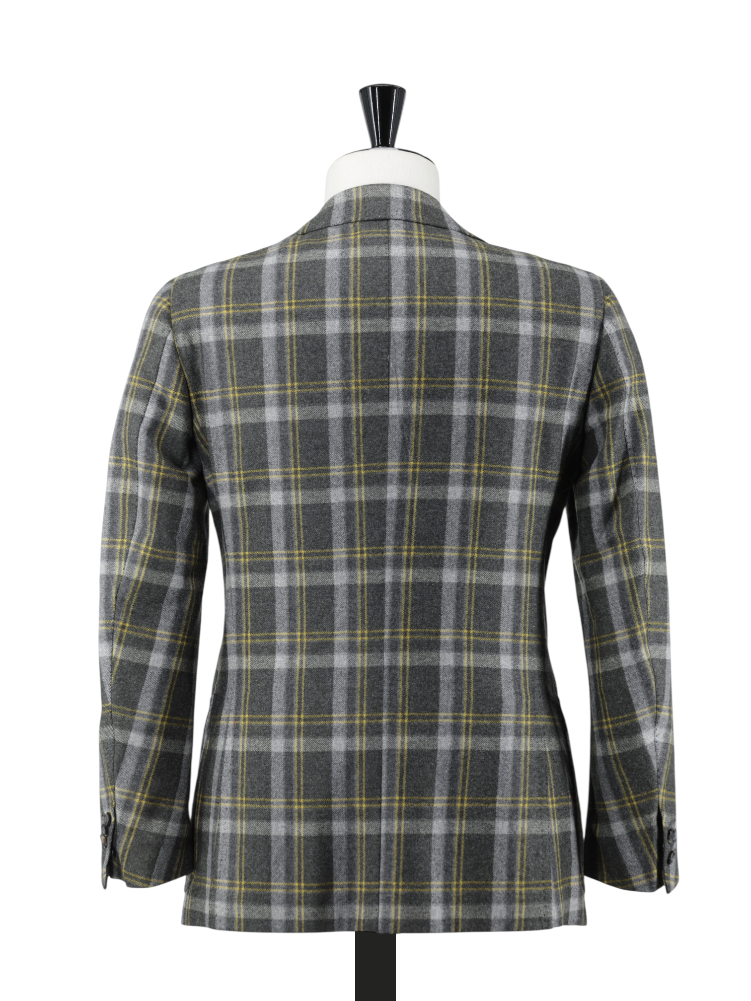 Cesare Attolini Grey & Sunflower Yellow Wool-Flannel Tartan Jacket