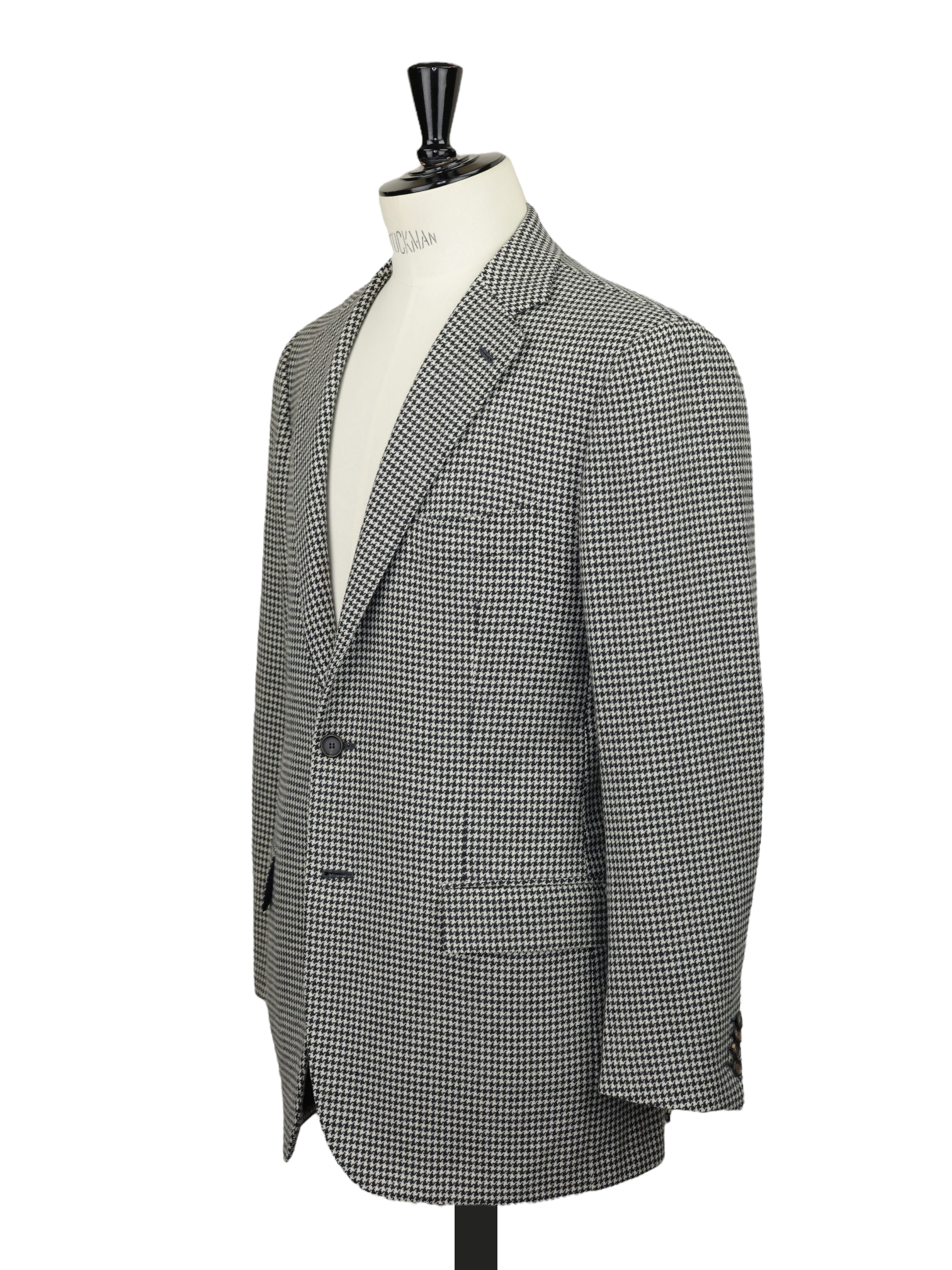 Cesare Attolini Black & White Wool-Cashmere Pied de Poule Jacket