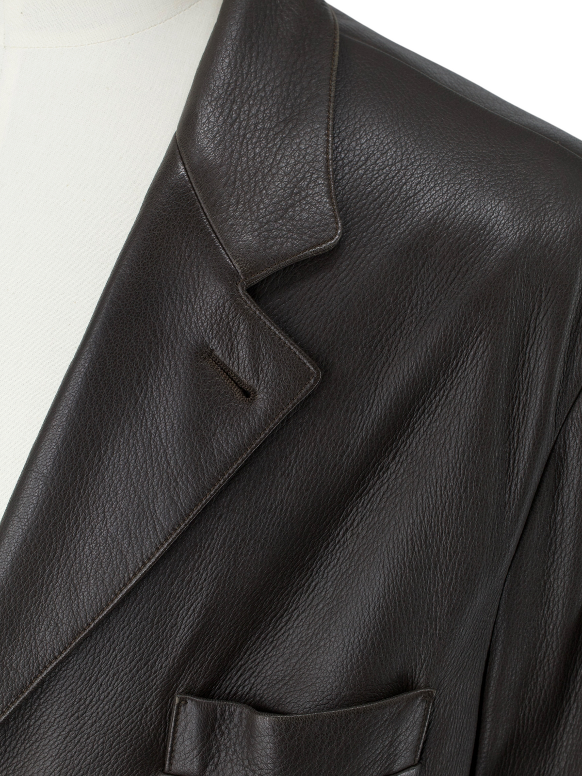 Hermès Dark Brown Deerskin Leather Jacket