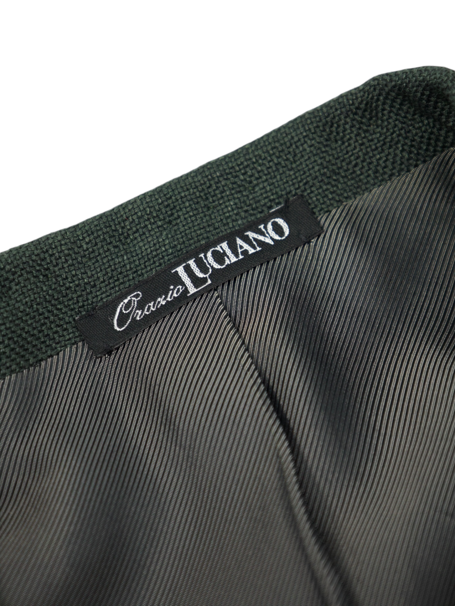 Orazio Luciano Green Wool, Silk & Linen Hopsack Jacket