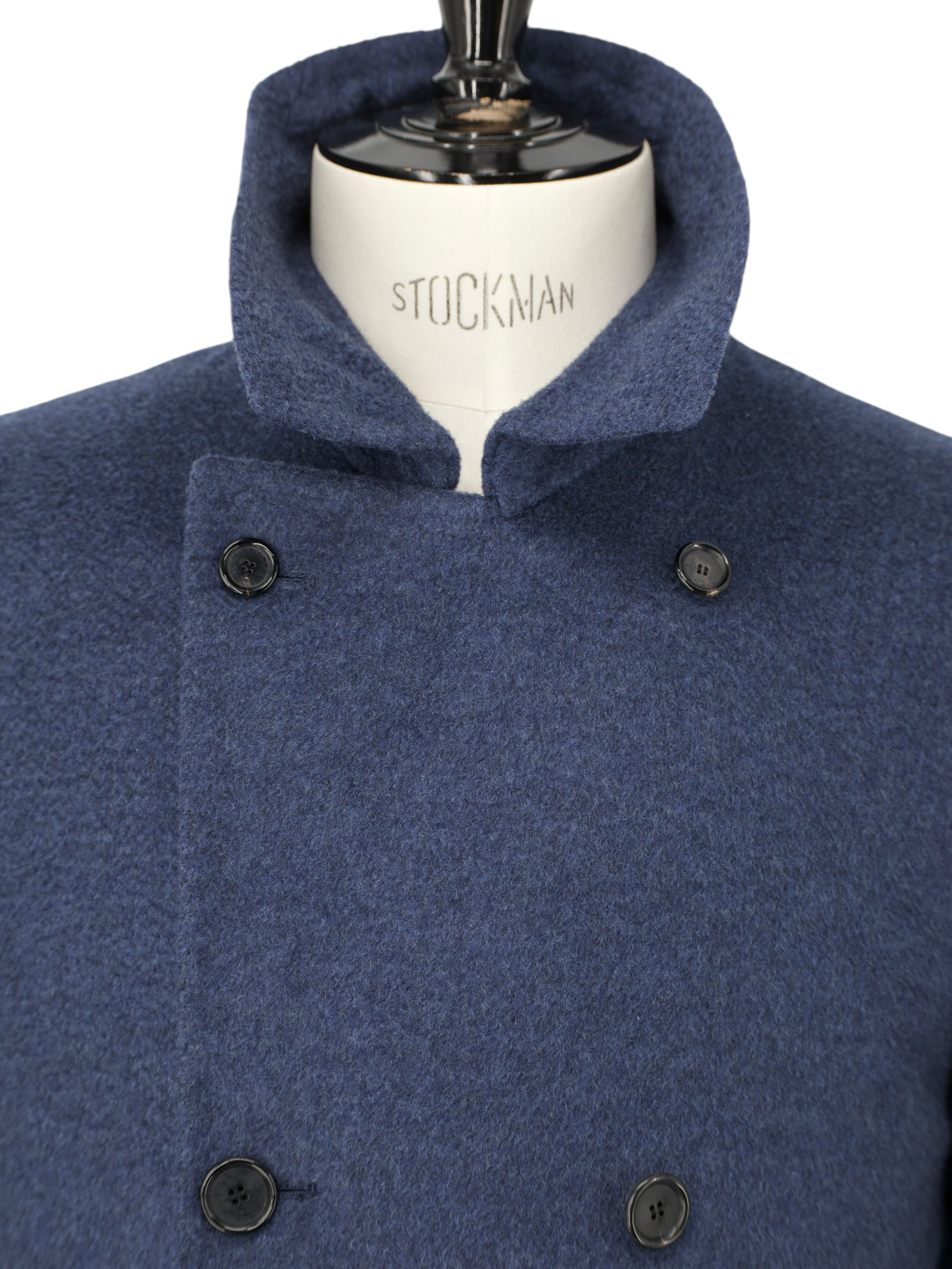 Cesare Attolini Steel Blue Pure Cashmere Double Breasted Sartorial Polo Coat