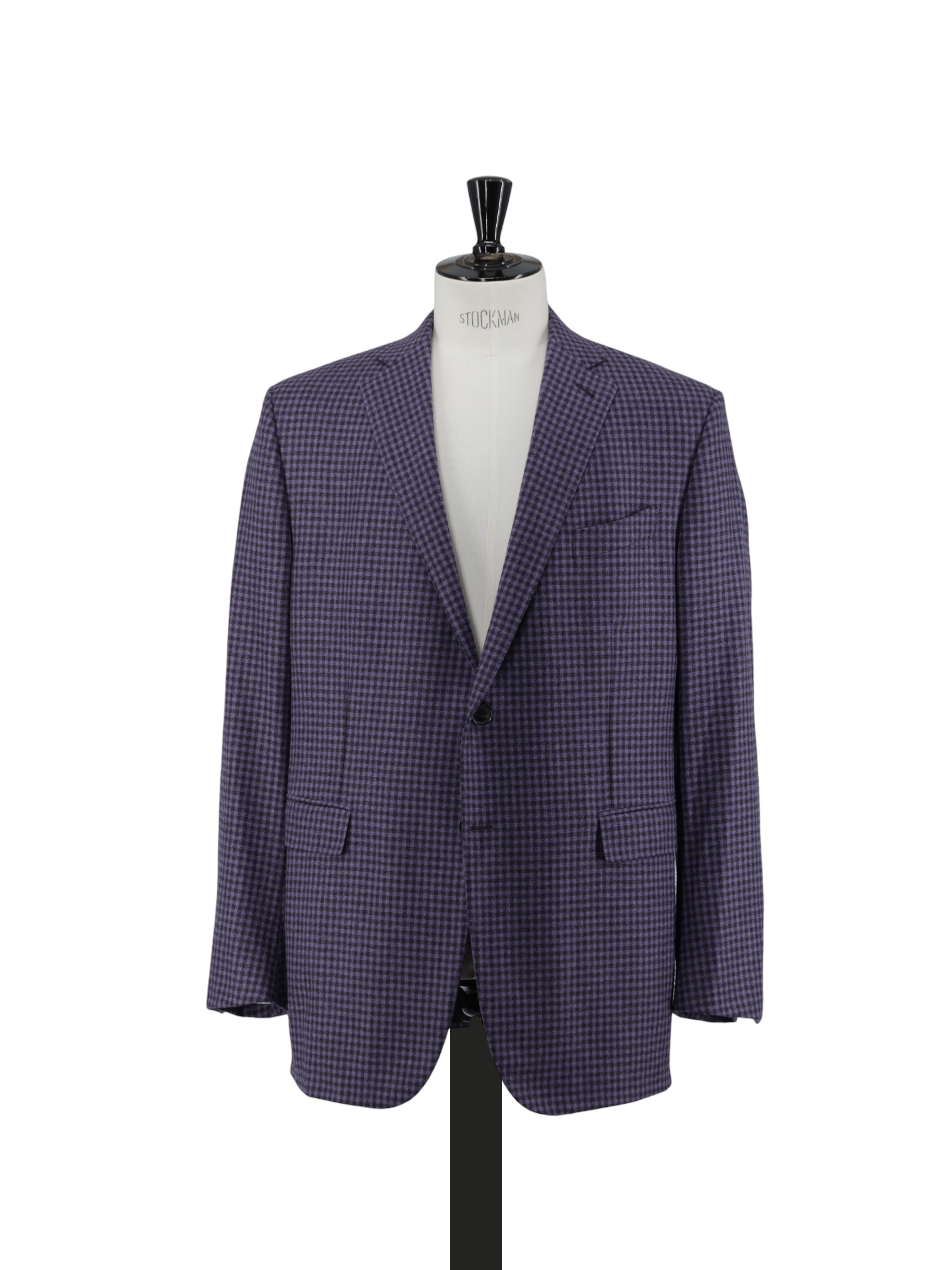 Ermenegildo Zegna Purple Pure Plushy-Wool Gingham Check Jacket