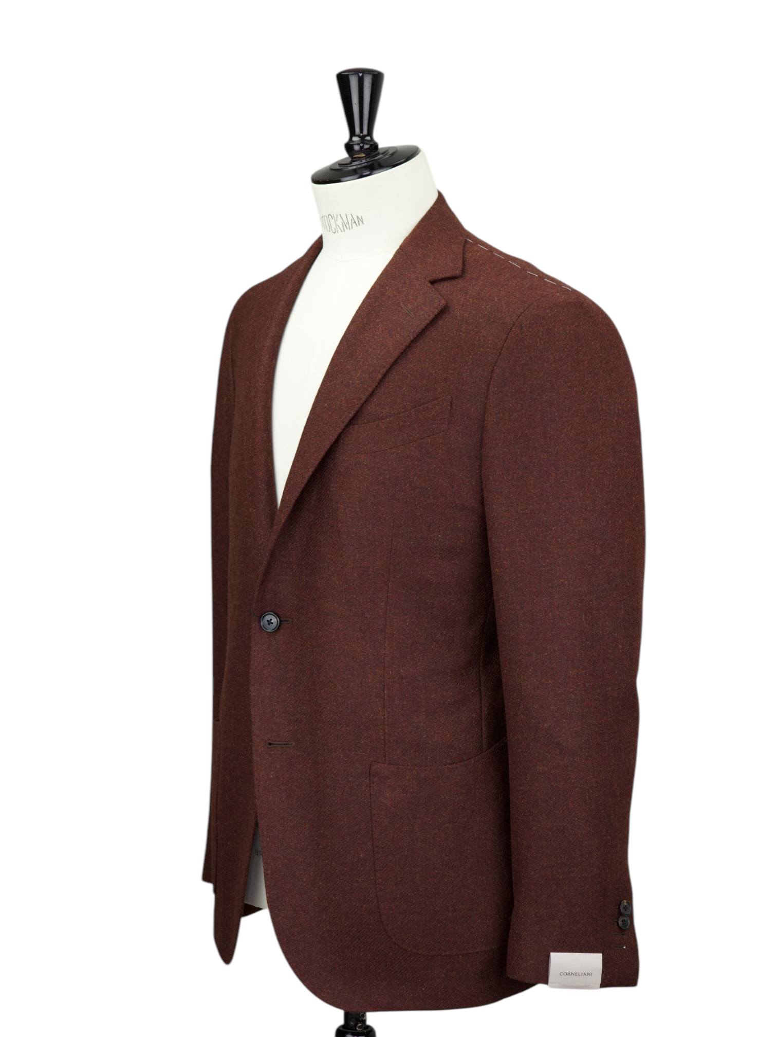 Corneliani Burgundy Wool & Cashmere Micro-Structure Jacket