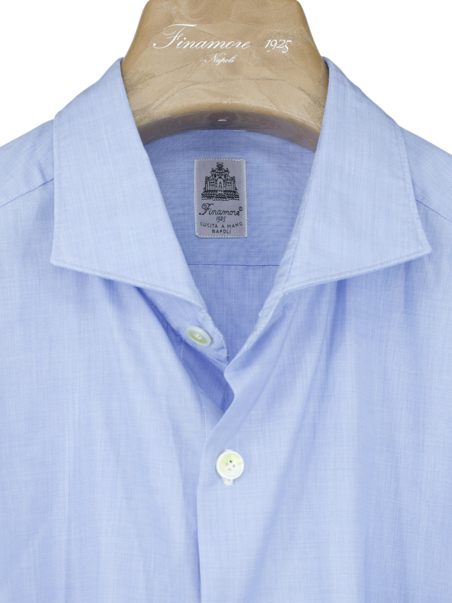 Finamore Light Blue Lightweight-Cotton Neapolitan Shirt