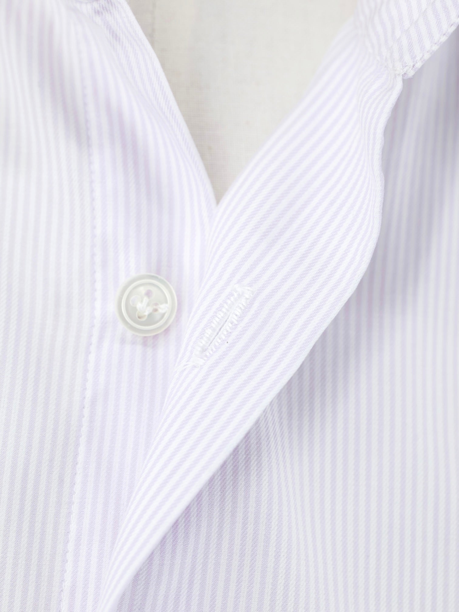 Finamore Lavender Purple & White Cotton Pinstripe Neapolitan Shirt