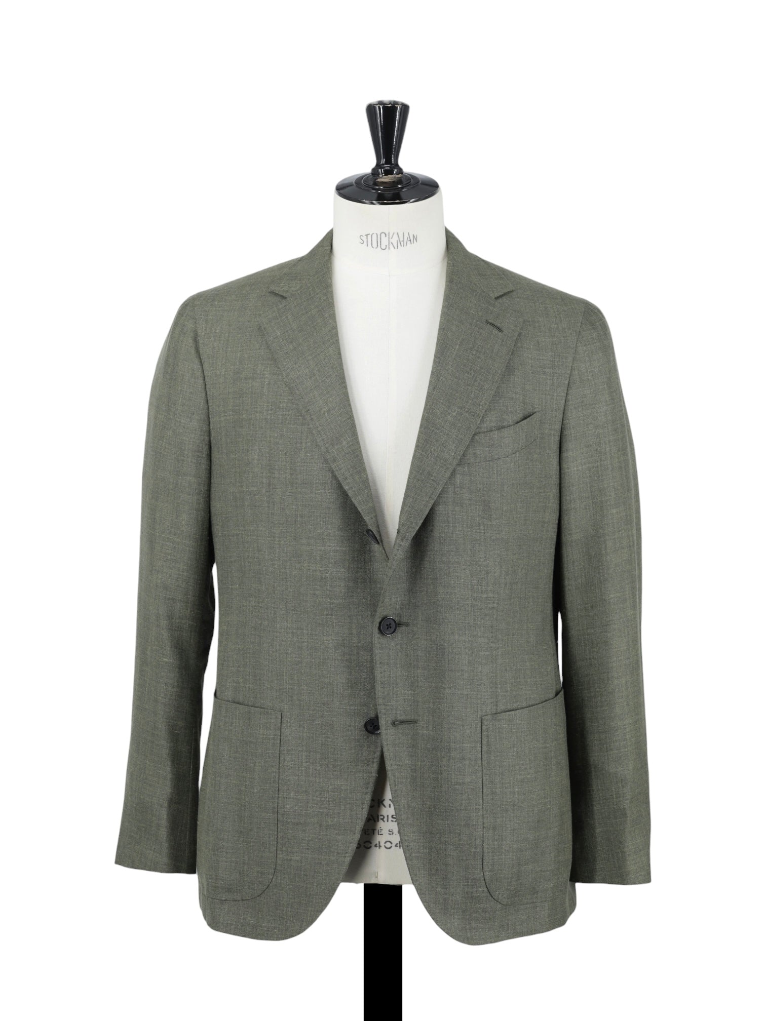 Caruso Sage Green Wool, Silk & Linen Melange Aida Jacket