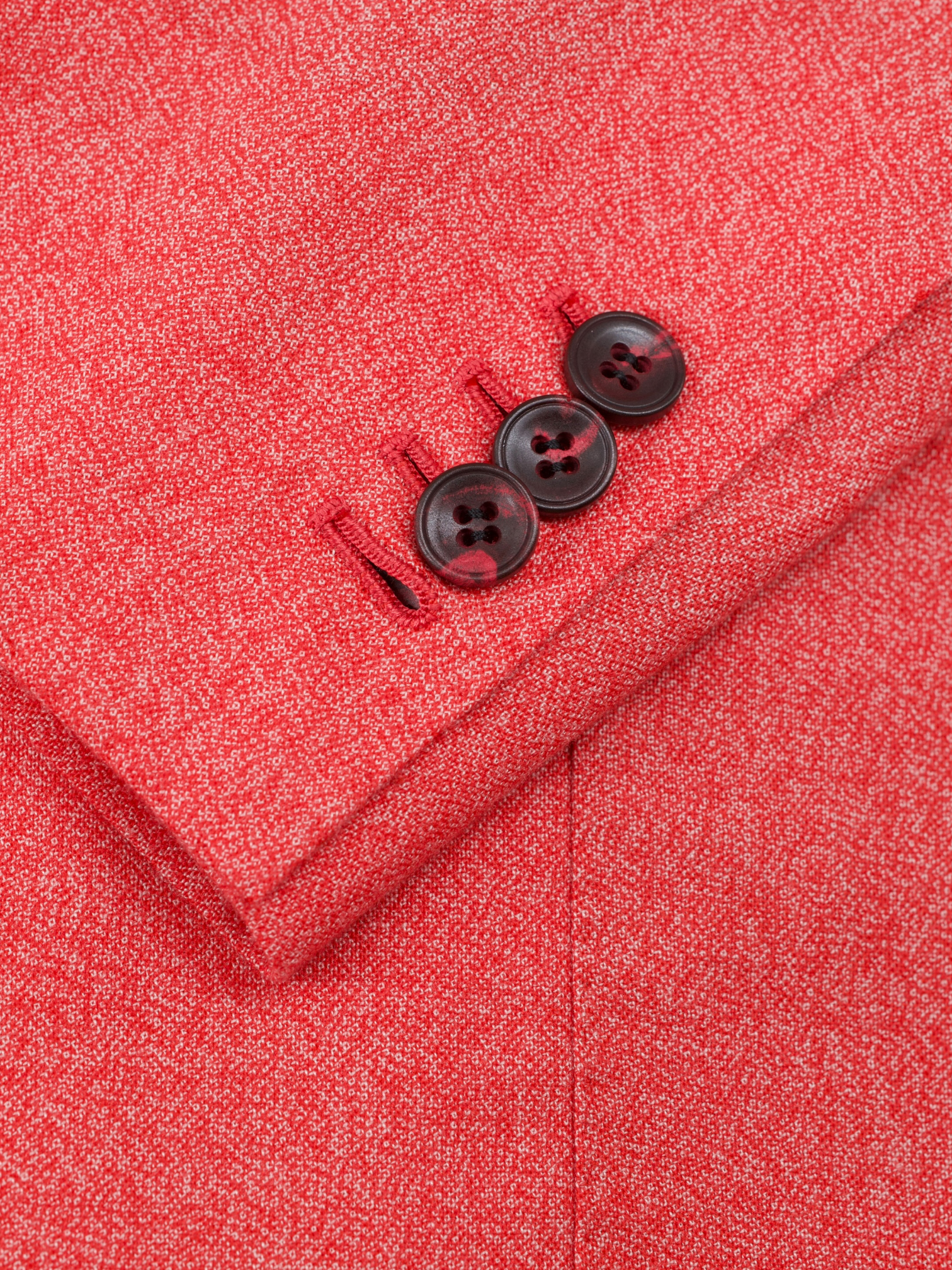 Kiton Bright Coral Red Pure Lightweight-Cashmere Speckle Jacket