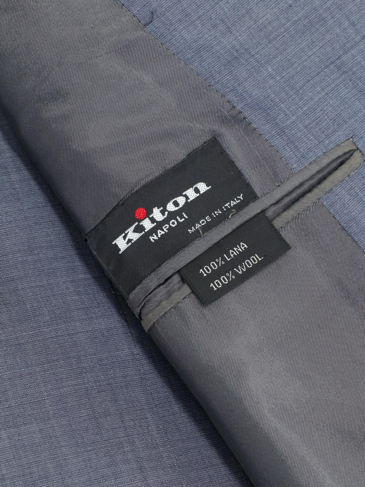 Kiton Steel Blue Lightweight Iridescent-Wool Suit