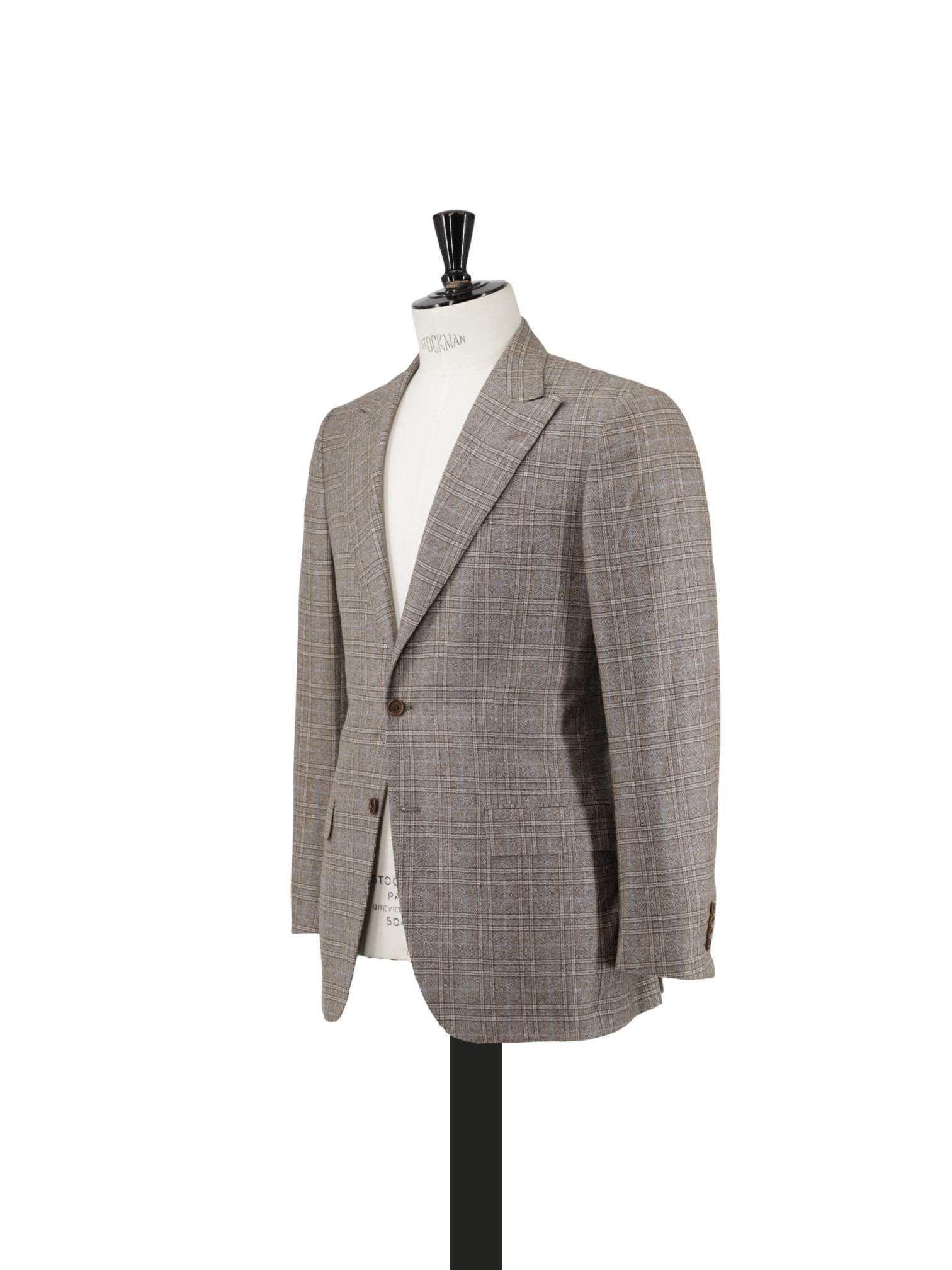 Kiton Taupe & Light Blue Cashmere & Wool Prince of Wales Suit