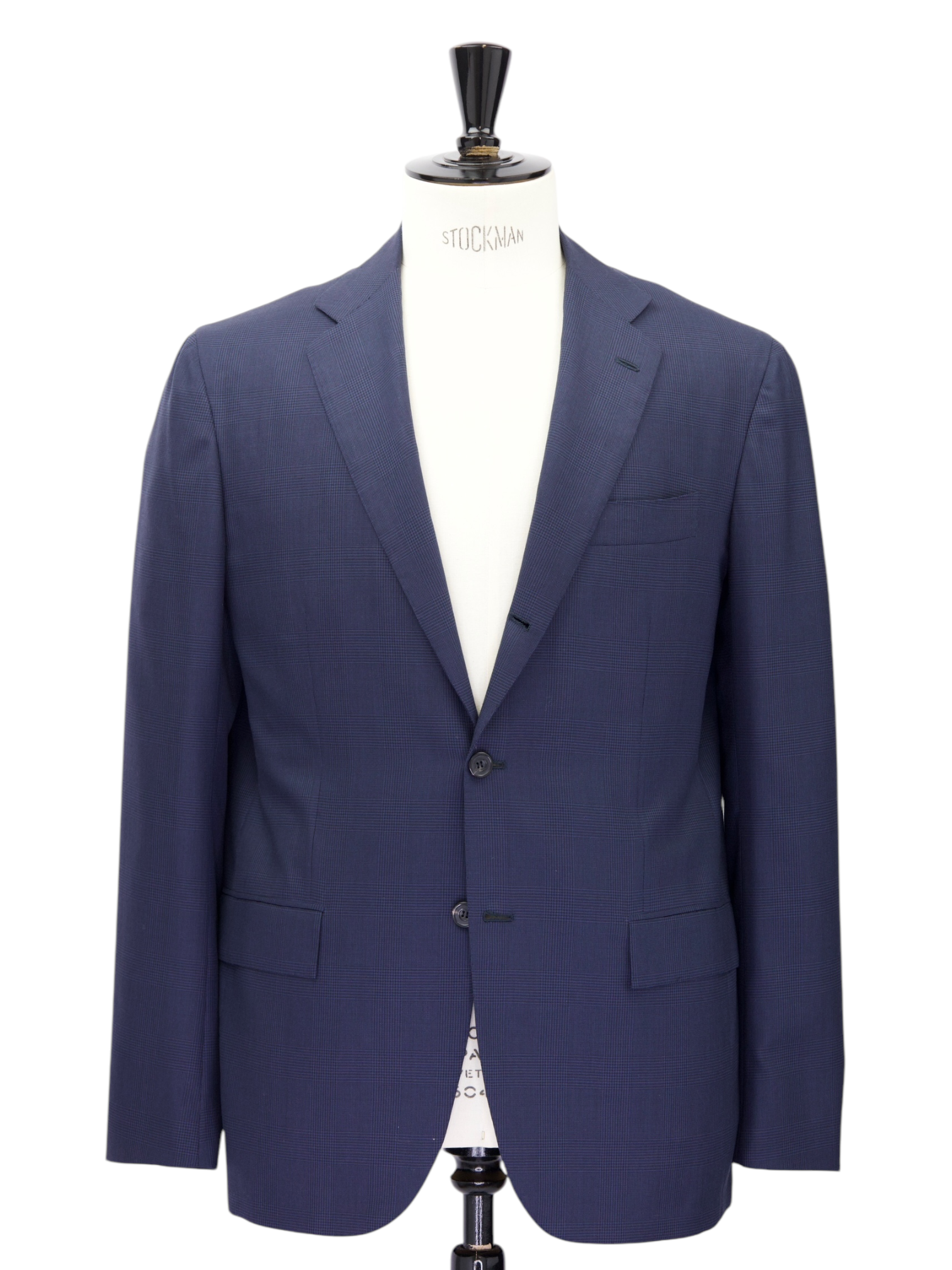 Kiton Blue Diamante Blue "Tessuto Esclusivo" Glenplaid Suit + Extra Trousers