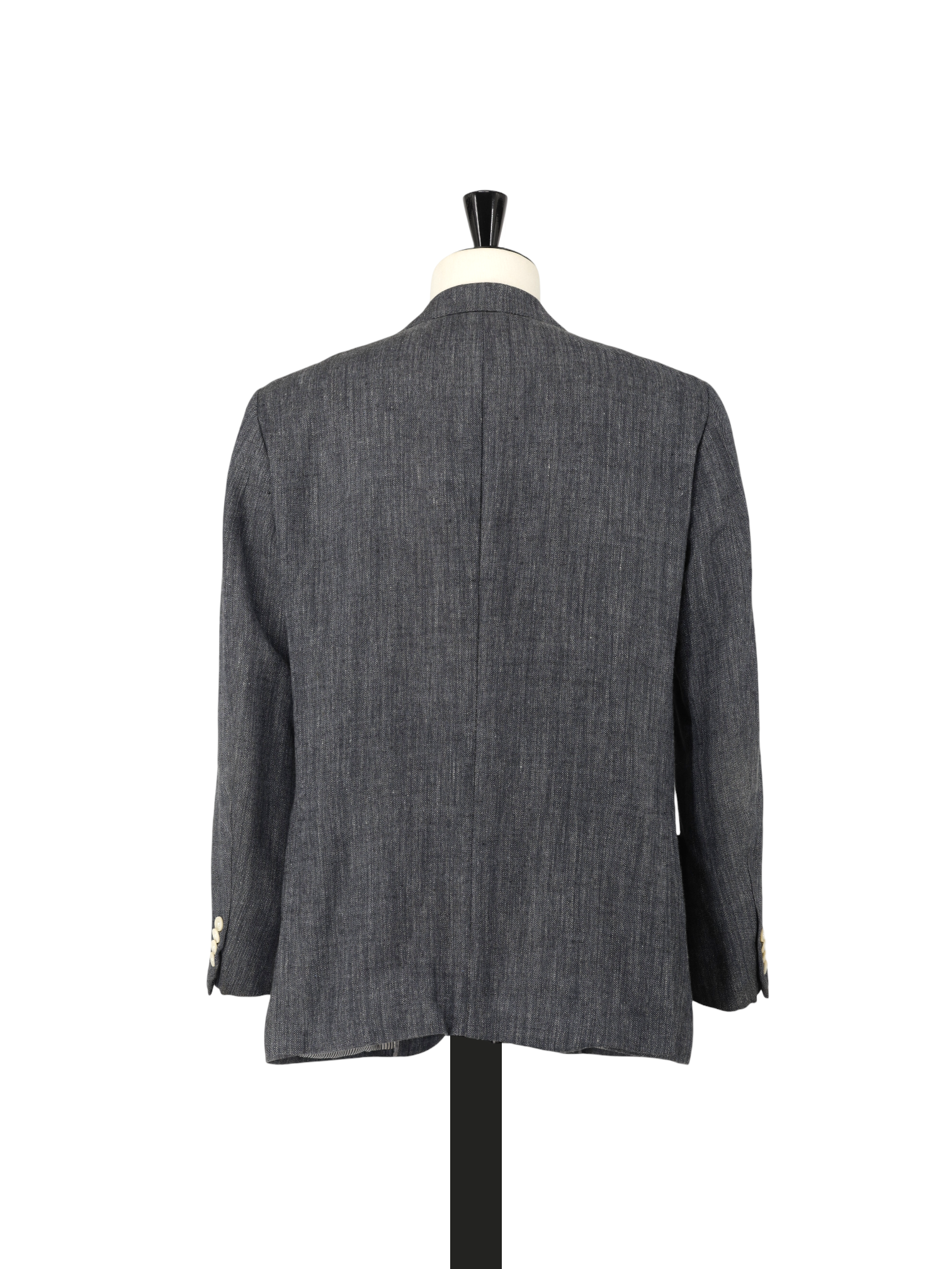 Corneliani Steel Blue Silk, Linen & Wool Twill Jacket