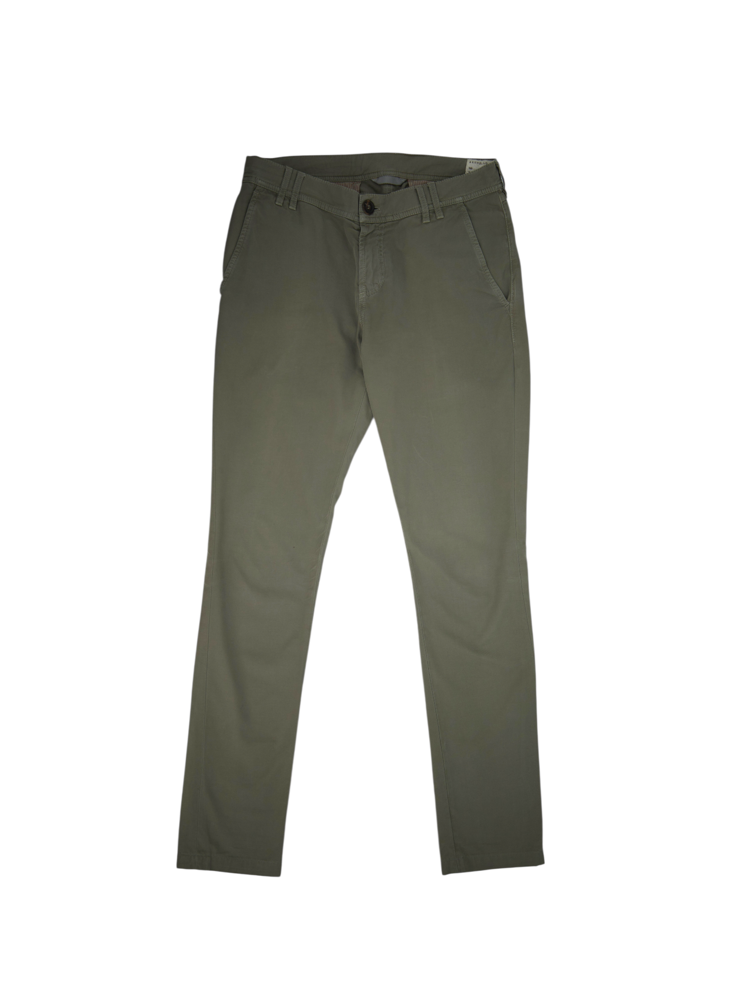 Brunello Cucinelli Olive Green Cotton 5-Pocket Chino