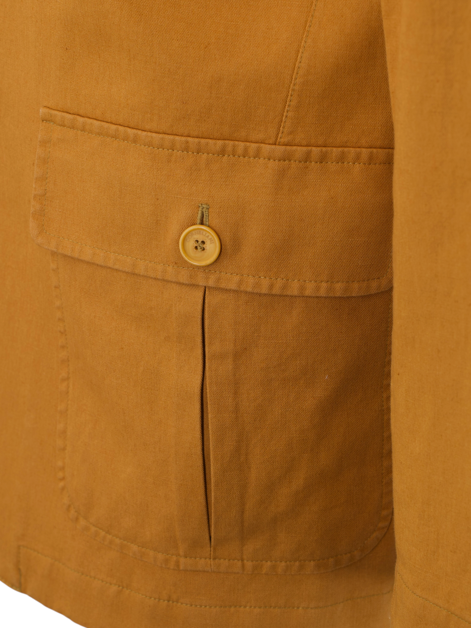 Corneliani Pumpkin Orange Cotton & Linen Sahariana Jacket
