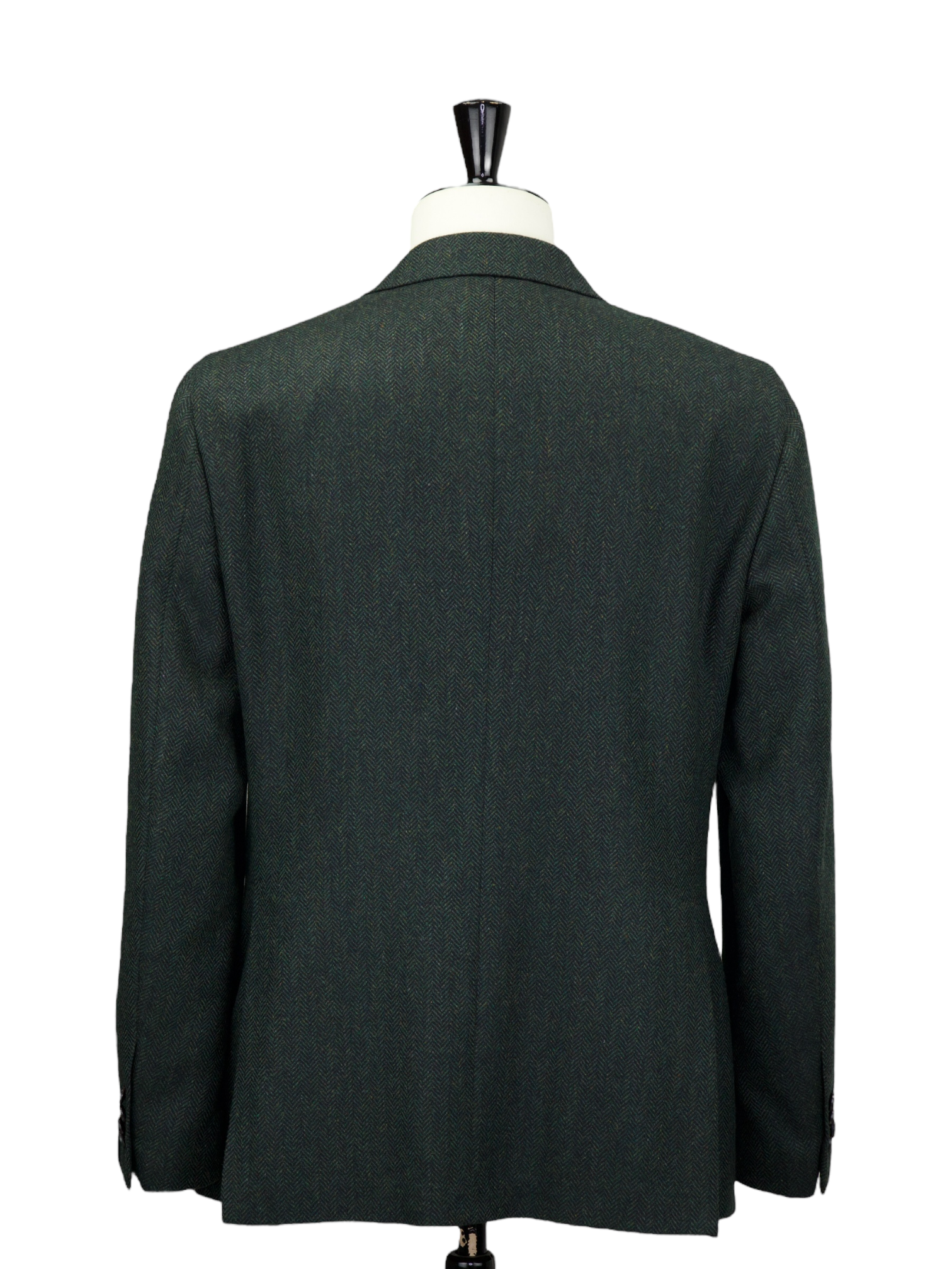 Caruso Forest Green Wool & Cashmere Herringbone Tosca Jacket