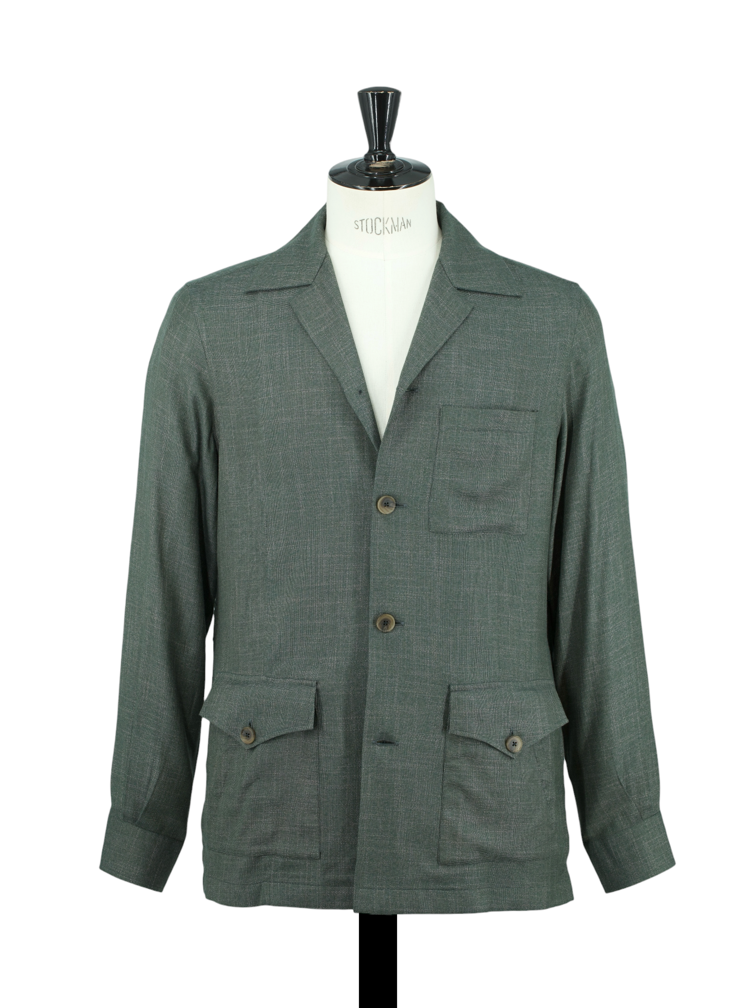 100 Hands Sage Green Huddersfield Bamboo Pinpoint Overshirt