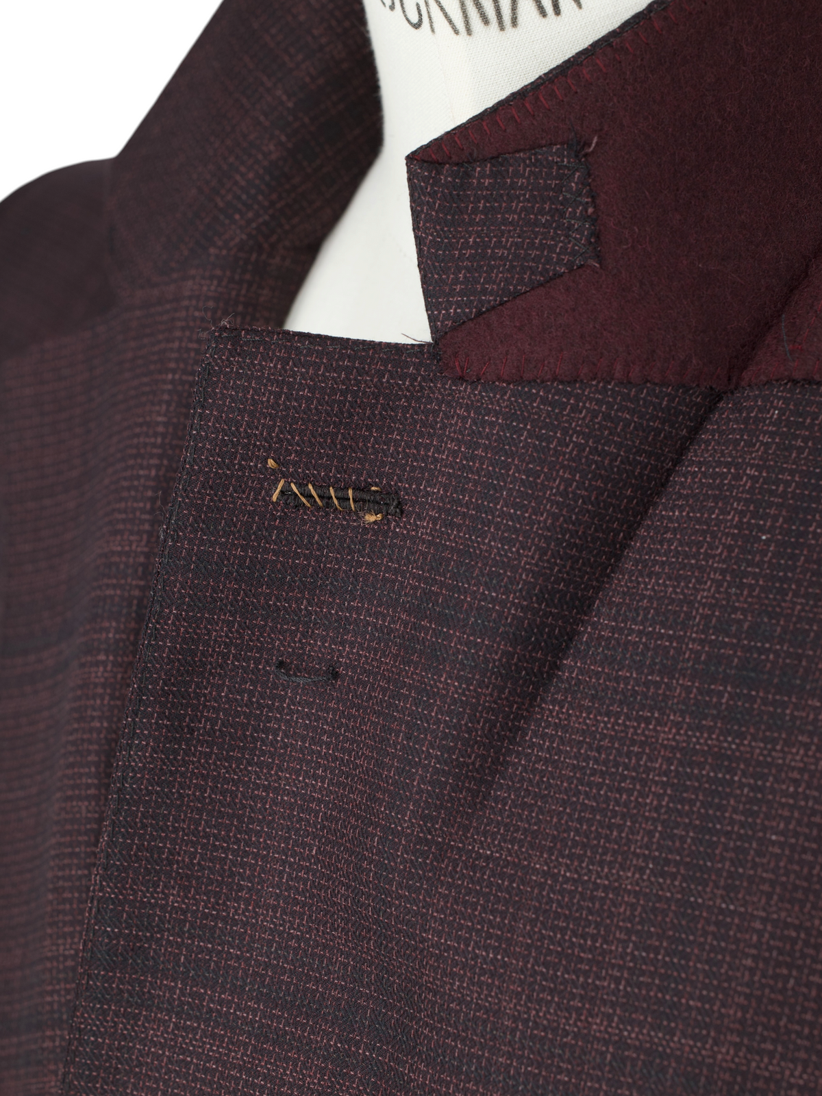 Ermenegildo Zegna Couture Burgundy "Centoventimila" Wool Checkered Jacket