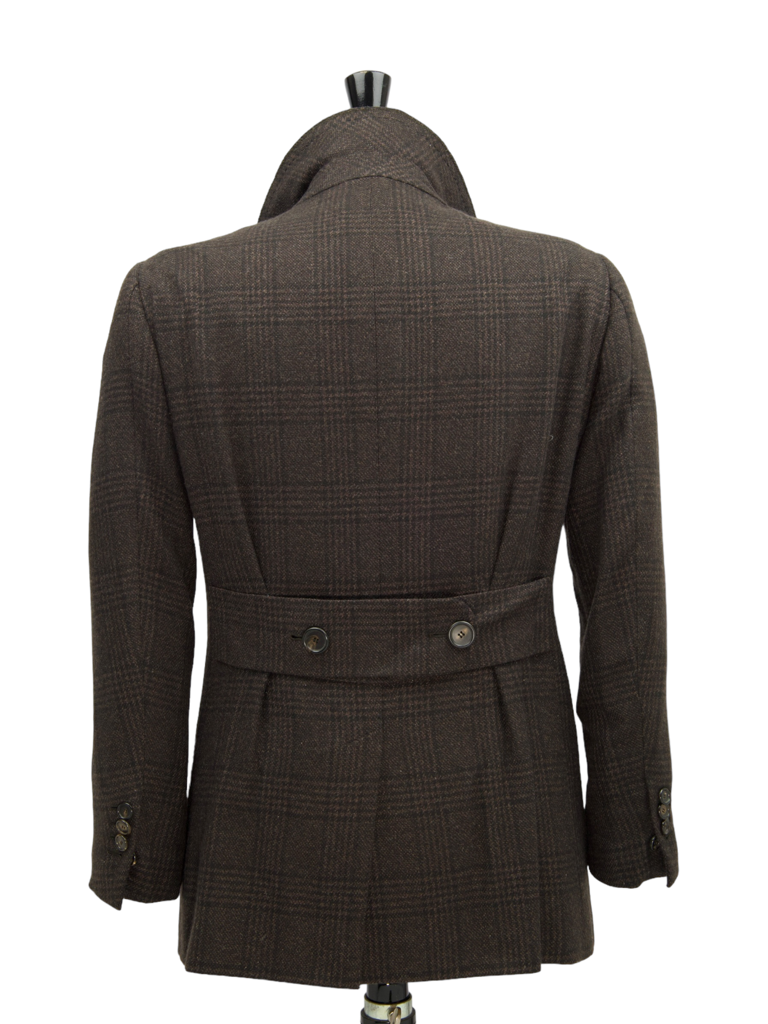 Cesare Attolini Dark Brown Cashmere Double-Breasted Peacoat