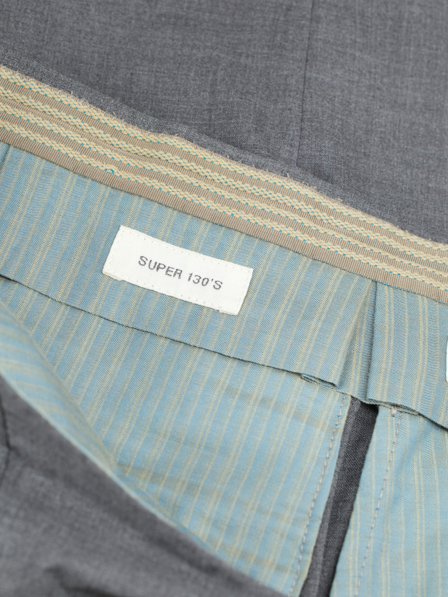 Incotex Light Grey Super 130's Wool Flat-Front Trousers